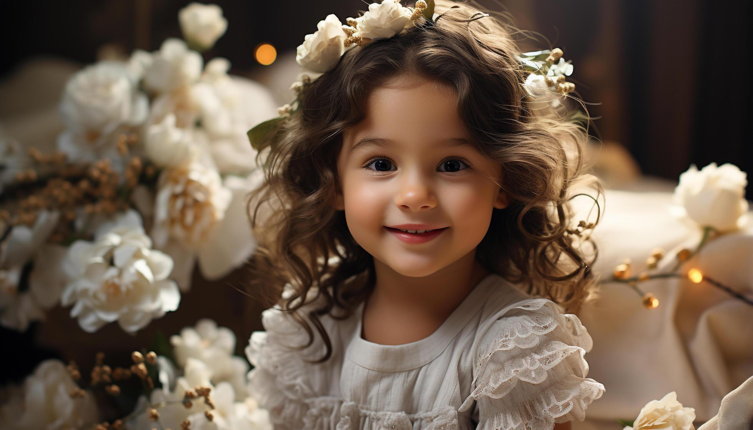 Ai-generated-a-cute-smiling-girl-holding-a-flower-full-of-joy-generated-by-ai-free-photo