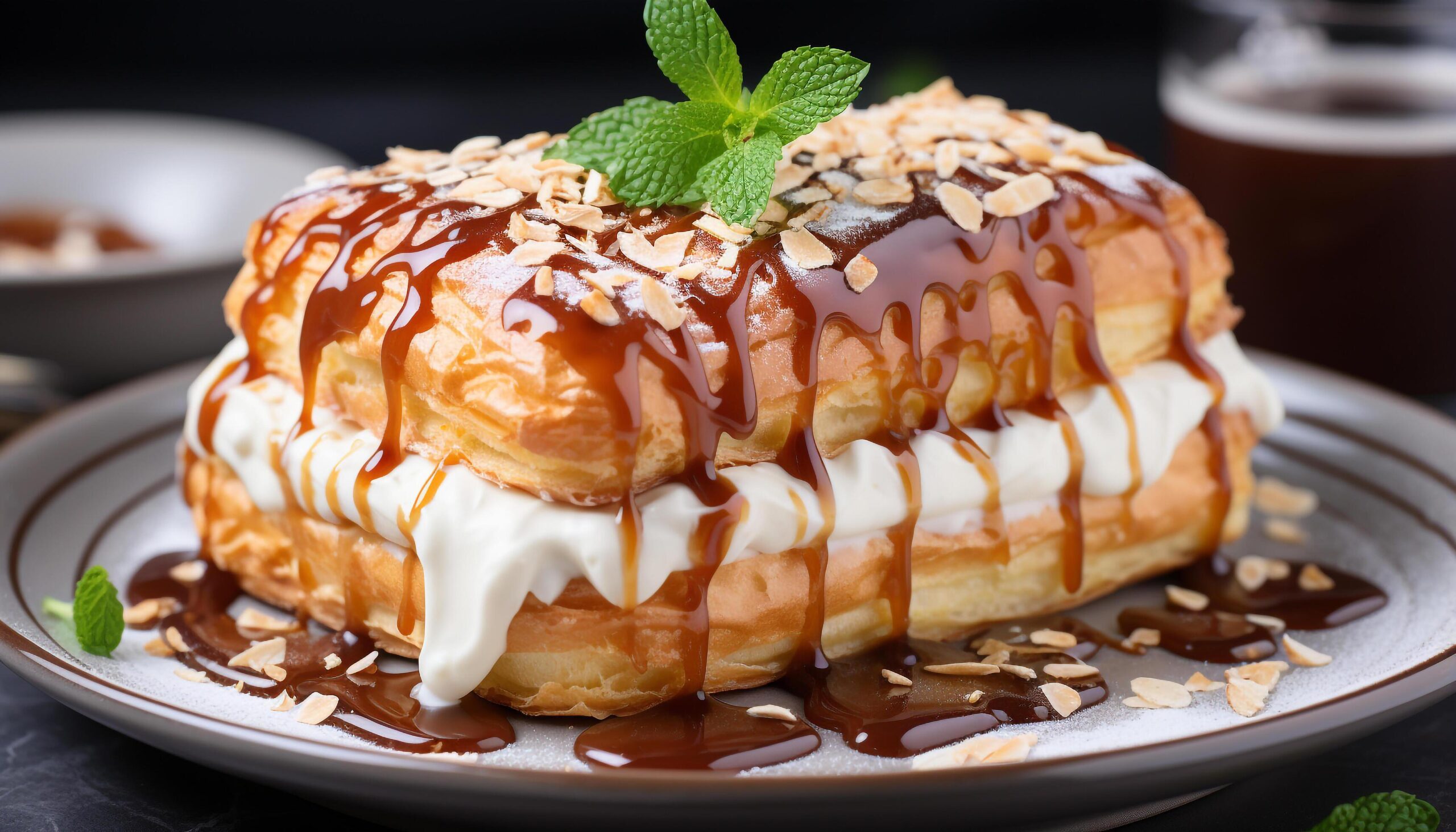 Ai-generated-a-fluffy-homemade-pancake-with-whipped-cream-and-syrup-generated-by-ai-free-photo