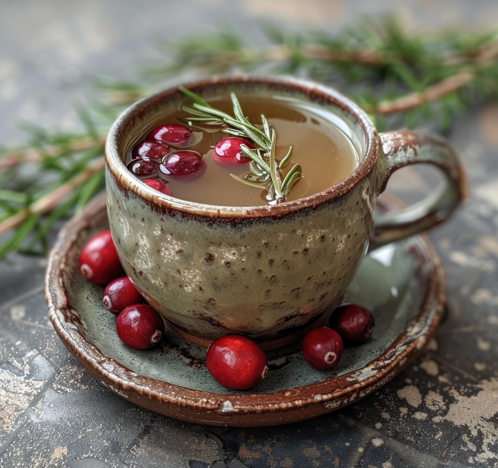 Ai-generated-a-mug-with-cranberry-and-rosemary-tea-free-photo