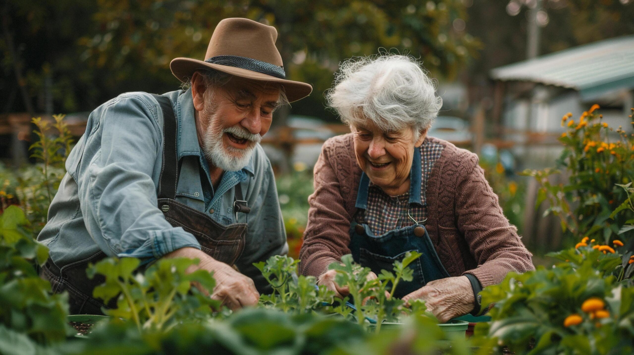 Ai-generated-a-senior-couple-staying-active-by-gardening-together-free-photo