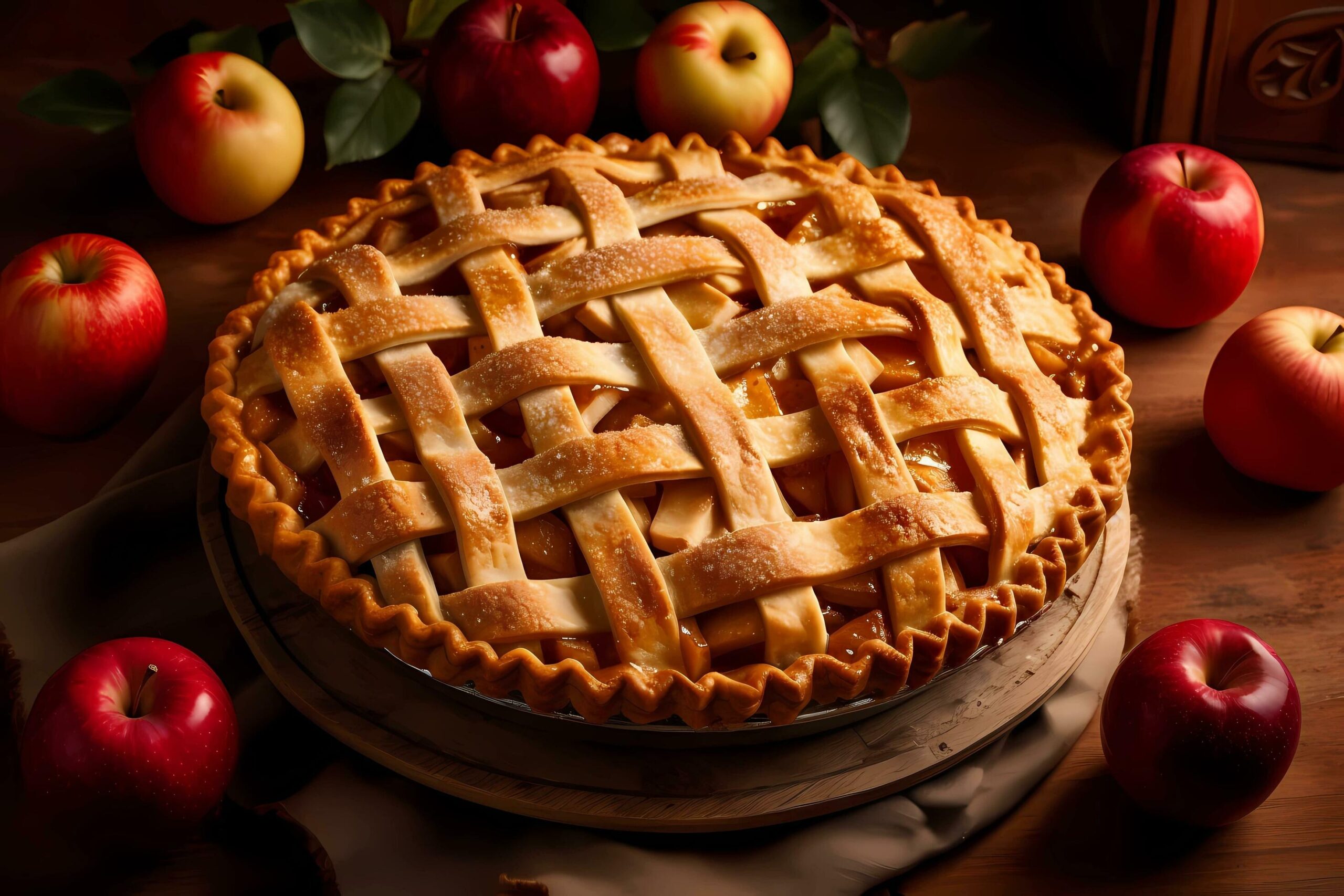 Ai-generated-apple-pie-originating-in-the-united-states-apple-pie-features-a-buttery-crust-filled-with-sliced-apples-sugar-and-spices-often-served-with-ice-cream-or-whipped-cream-free-photo