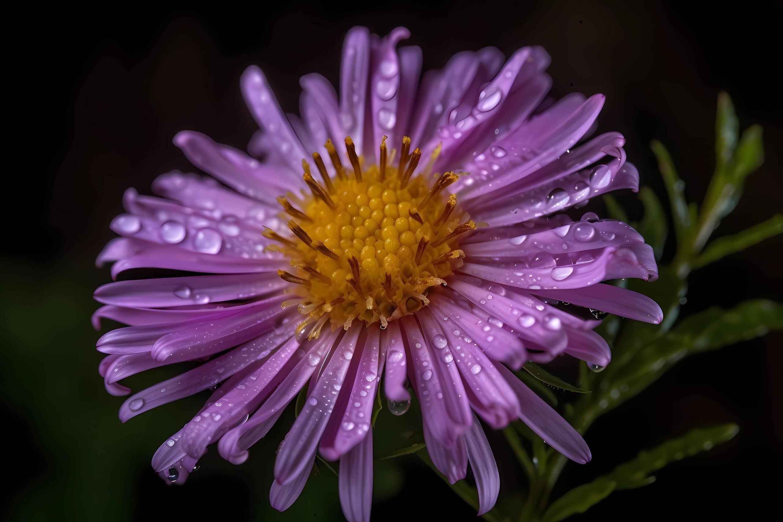 Ai-generated-aster-asteraceae-flower-native-to-europe-and-asia-known-for-their-daisy-like-blooms-and-wide-variety-of-colors-a-symbol-of-love-and-patience-free-photo