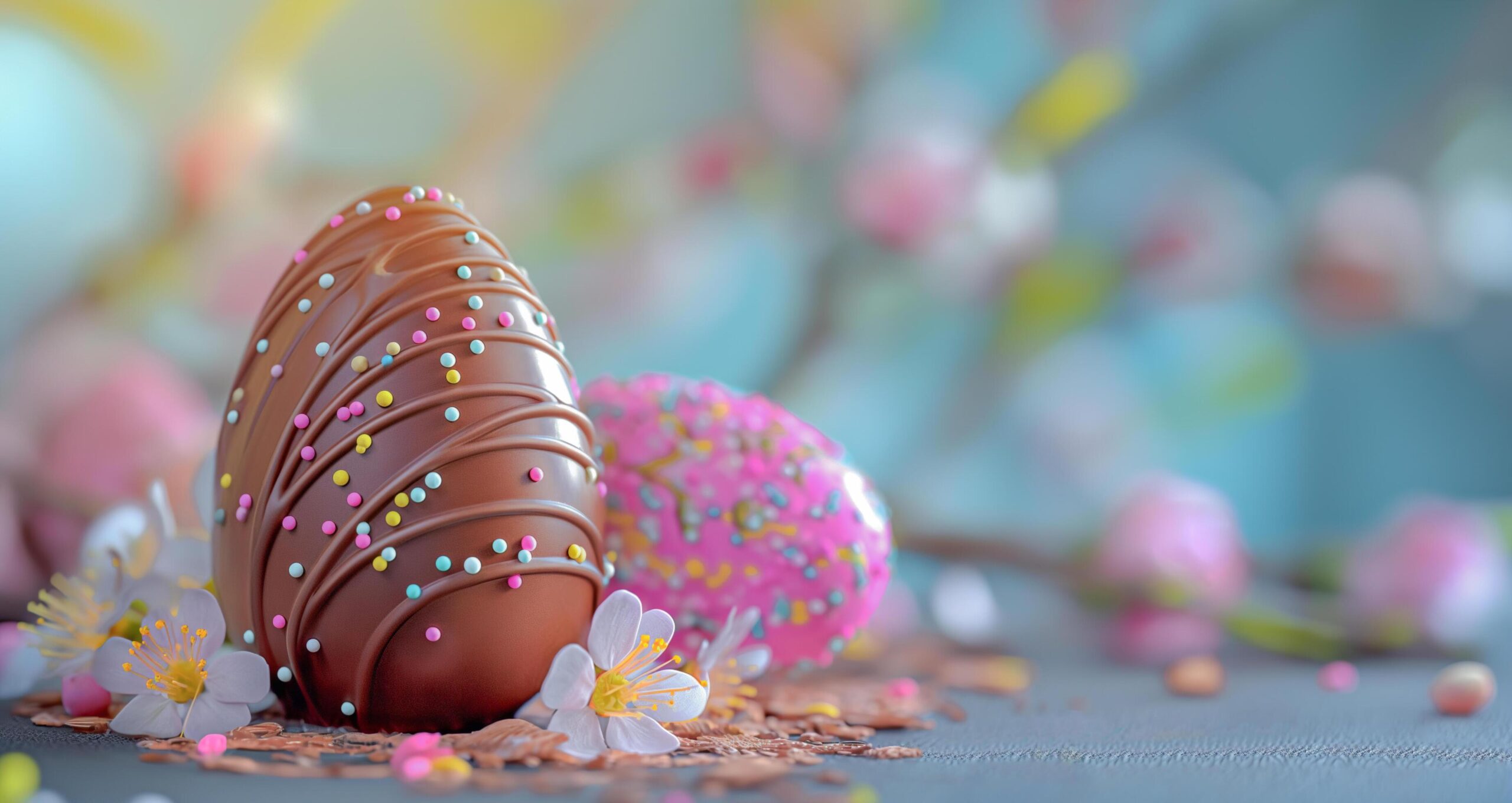 Ai-generated-aster-background-chocolate-egg-on-wood-background-free-photo