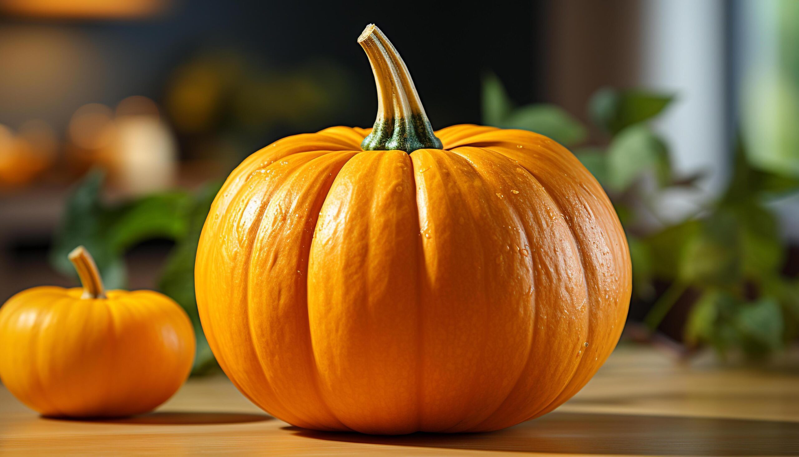 Ai-generated-autumn-freshness-pumpkin-leaf-nature-orange-color-decoration-squash-generated-by-ai-free-photo