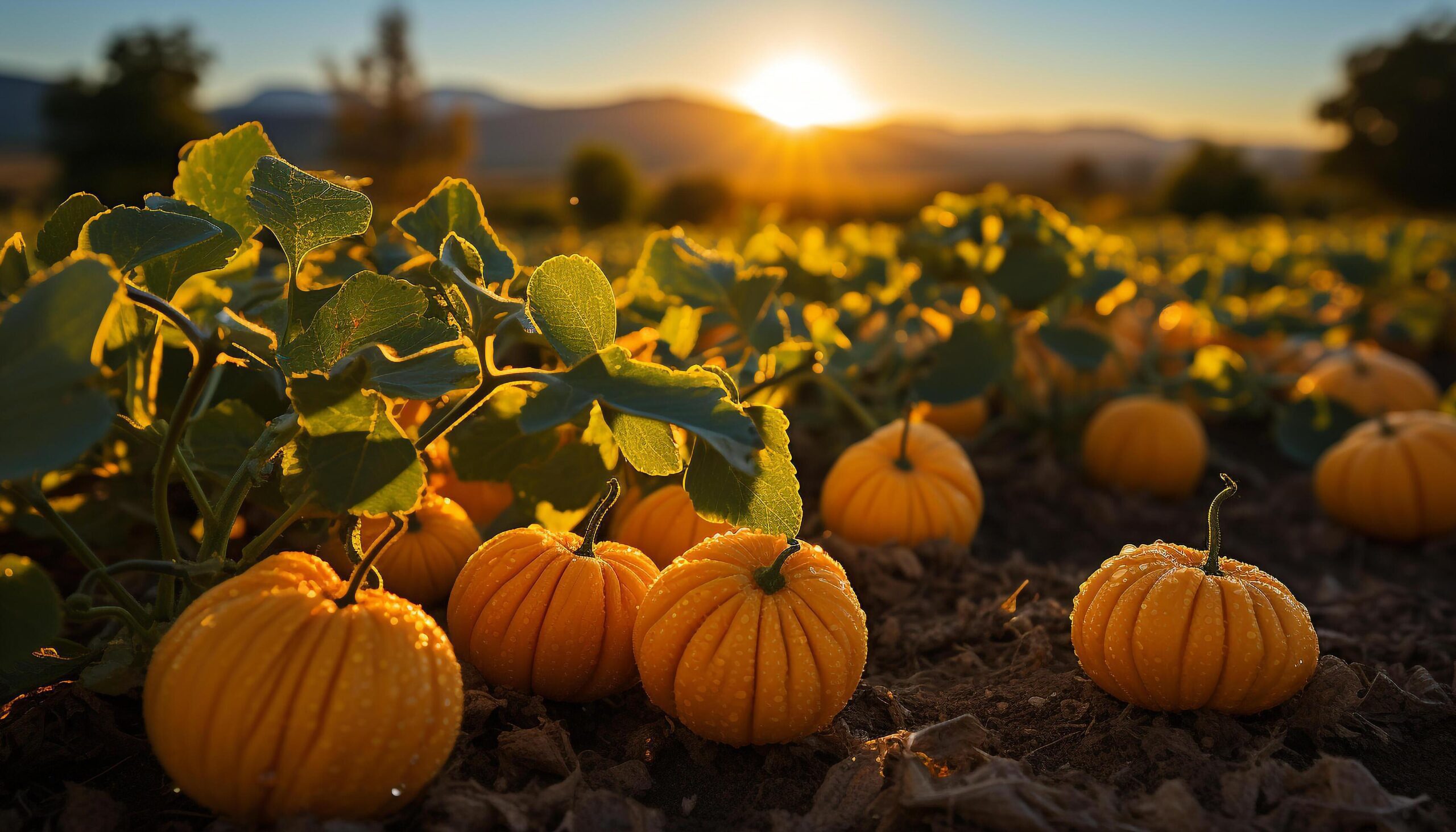 Ai-generated-autumn-sunset-pumpkin-harvest-nature-lantern-in-october-generated-by-ai-free-photo