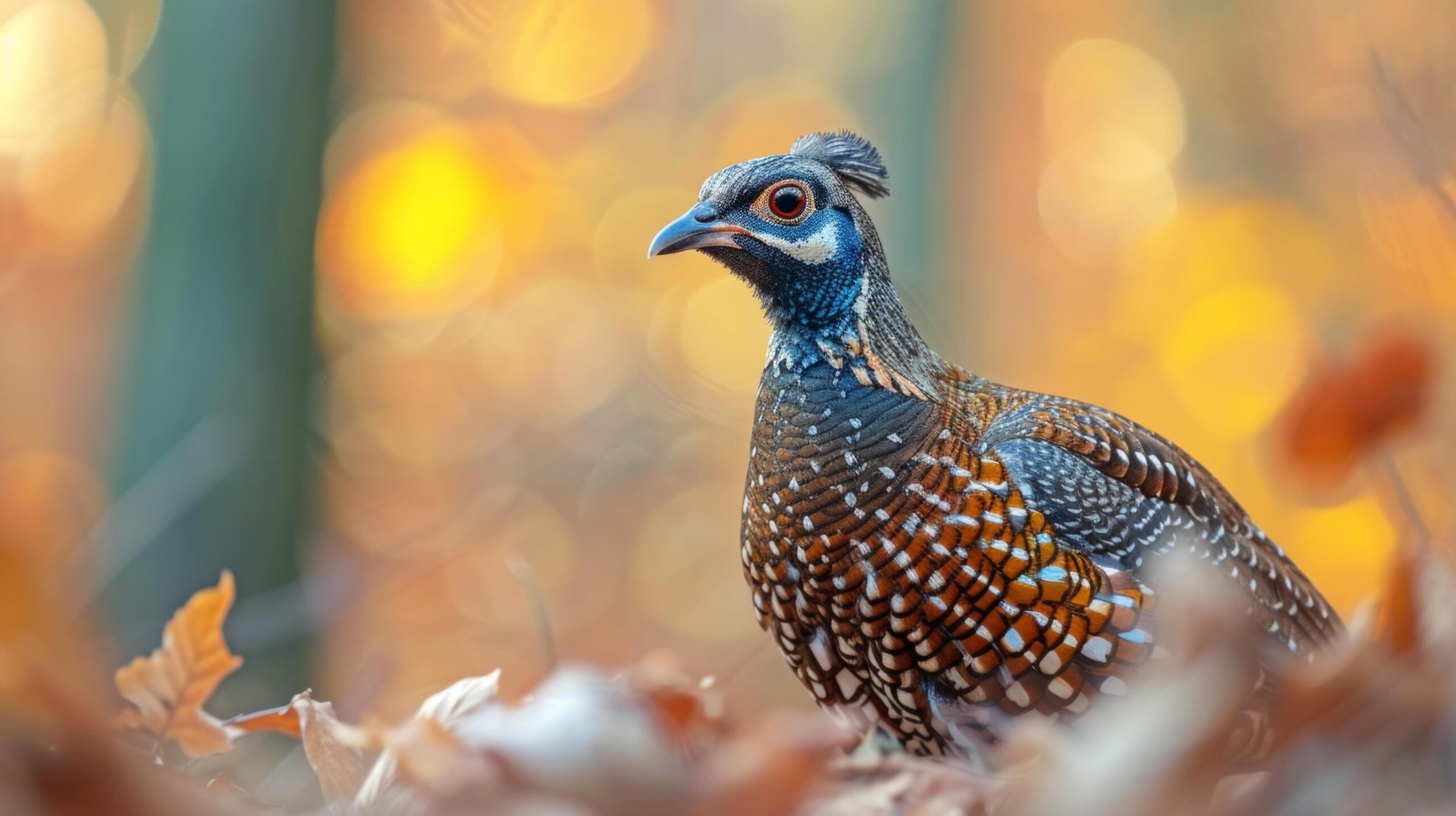 Ai-generated-autumnal-brilliance-majestic-pheasant-amongst-fallen-leaves-free-photo