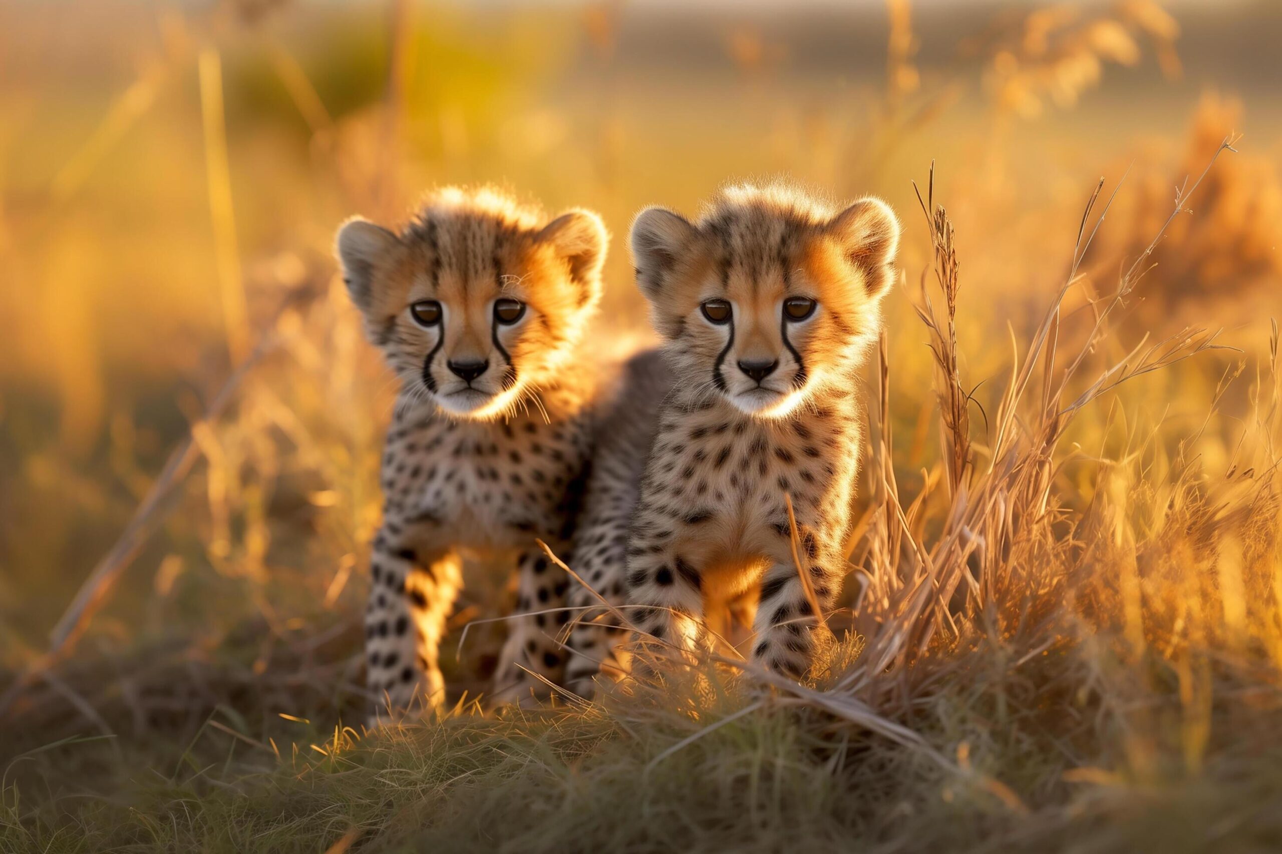 Ai-generated-baby-cheetahs-stay-together-in-nature-generative-ai-free-photo