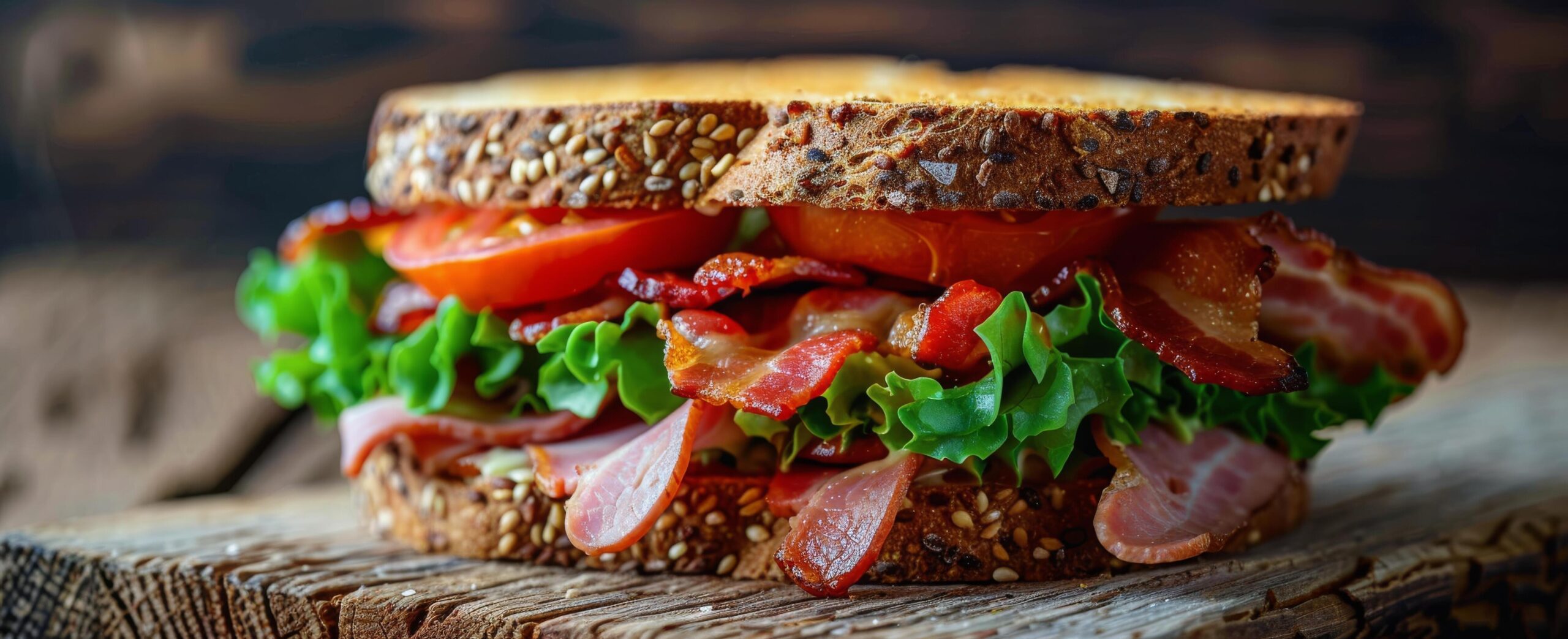 Ai-generated-bacon-lettuce-tomato-sandwich-on-wooden-board-free-photo