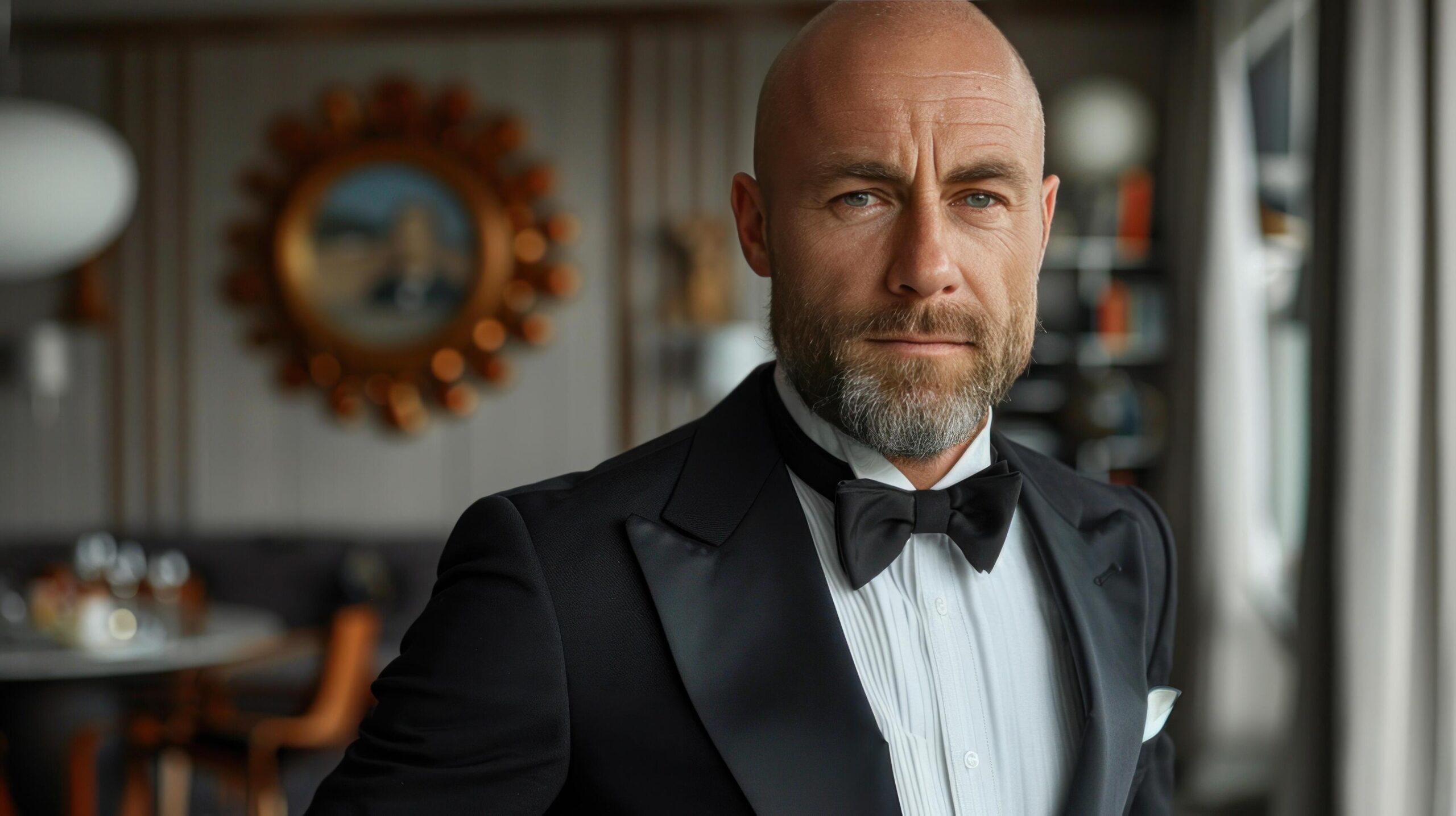 Ai-generated-bald-man-in-tuxedo-and-bow-tie-free-photo
