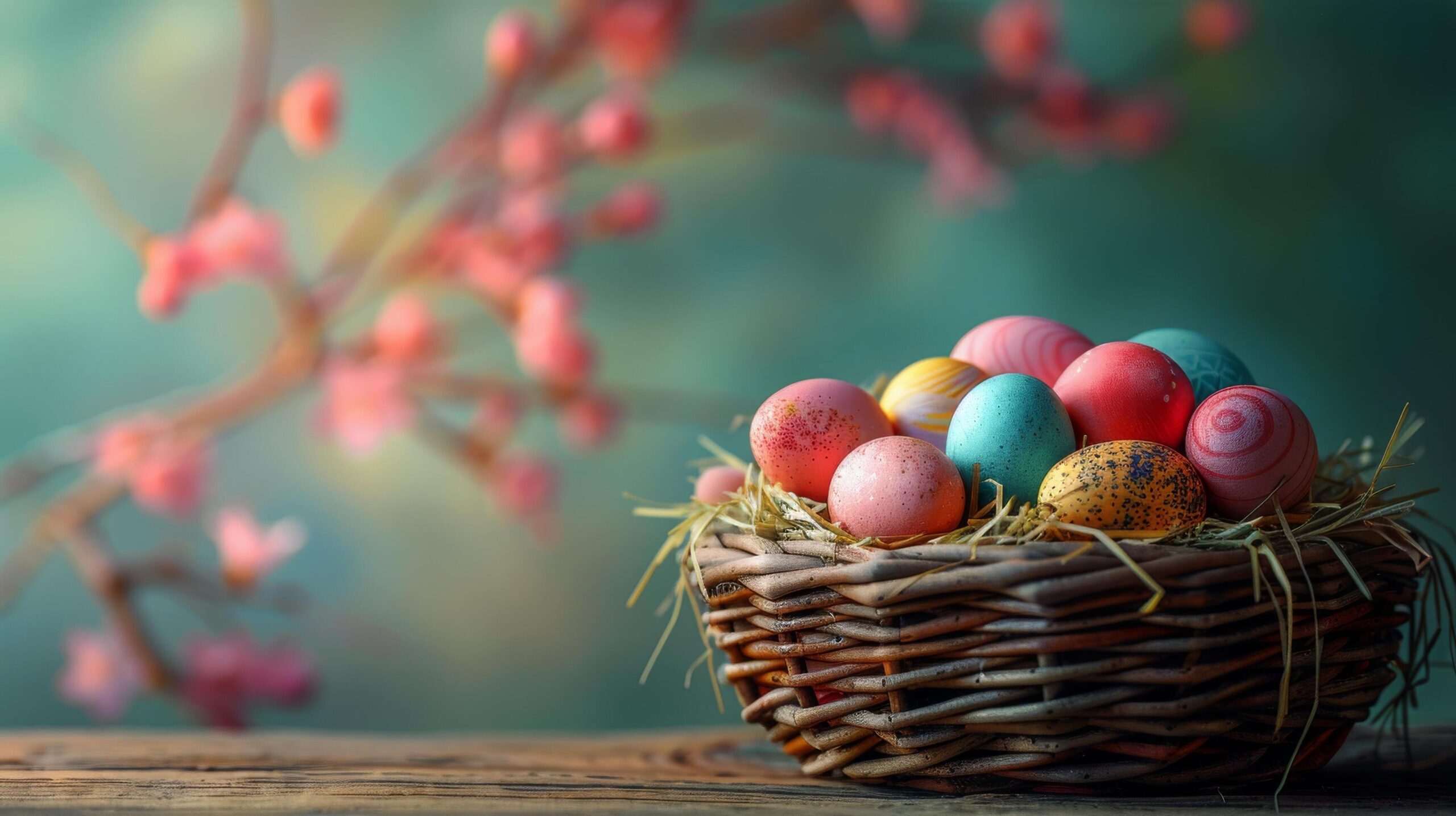 Ai-generated-basket-full-of-colorful-eggs-free-photo