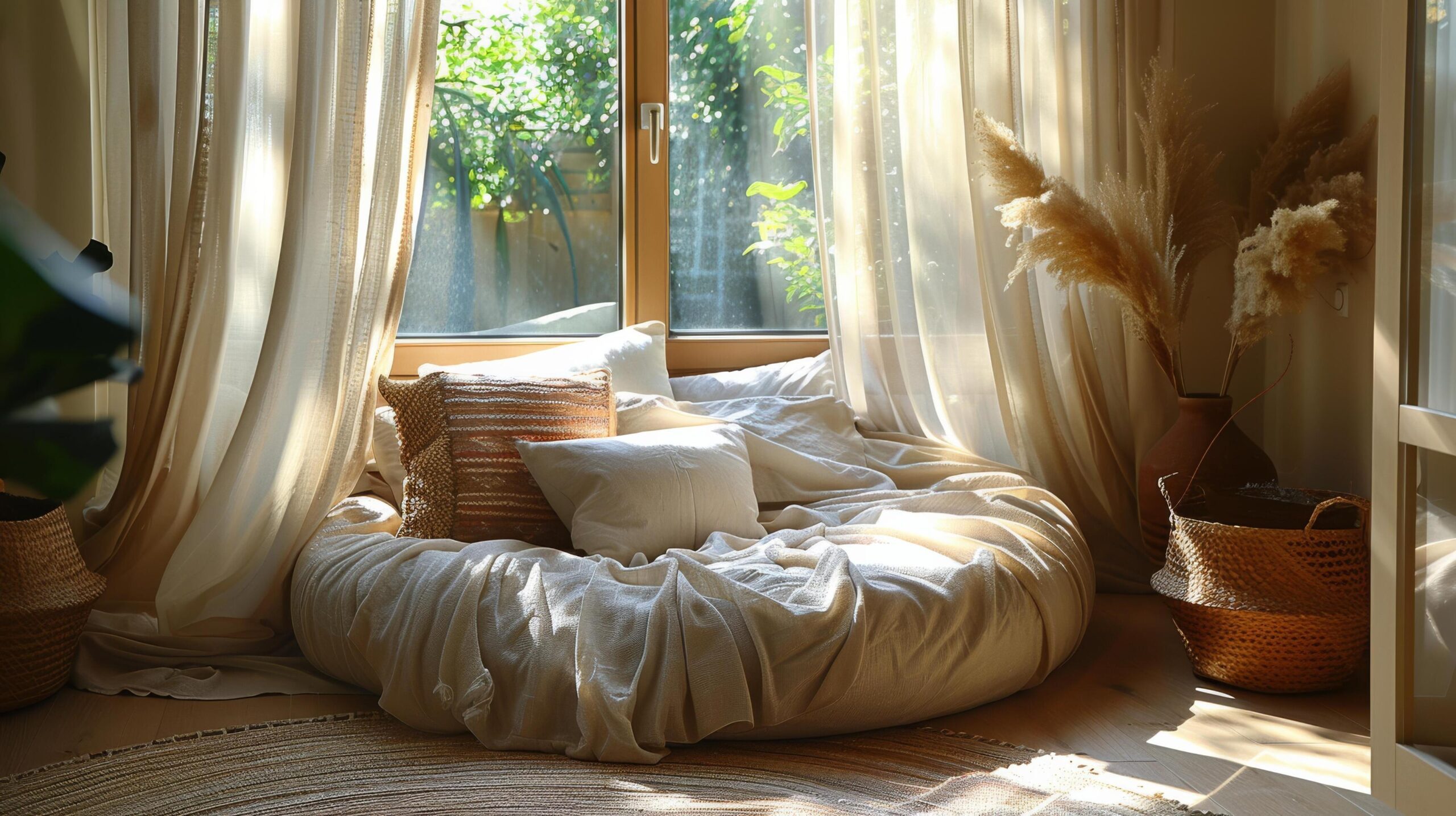 Ai-generated-bean-bag-chair-by-window-free-photo