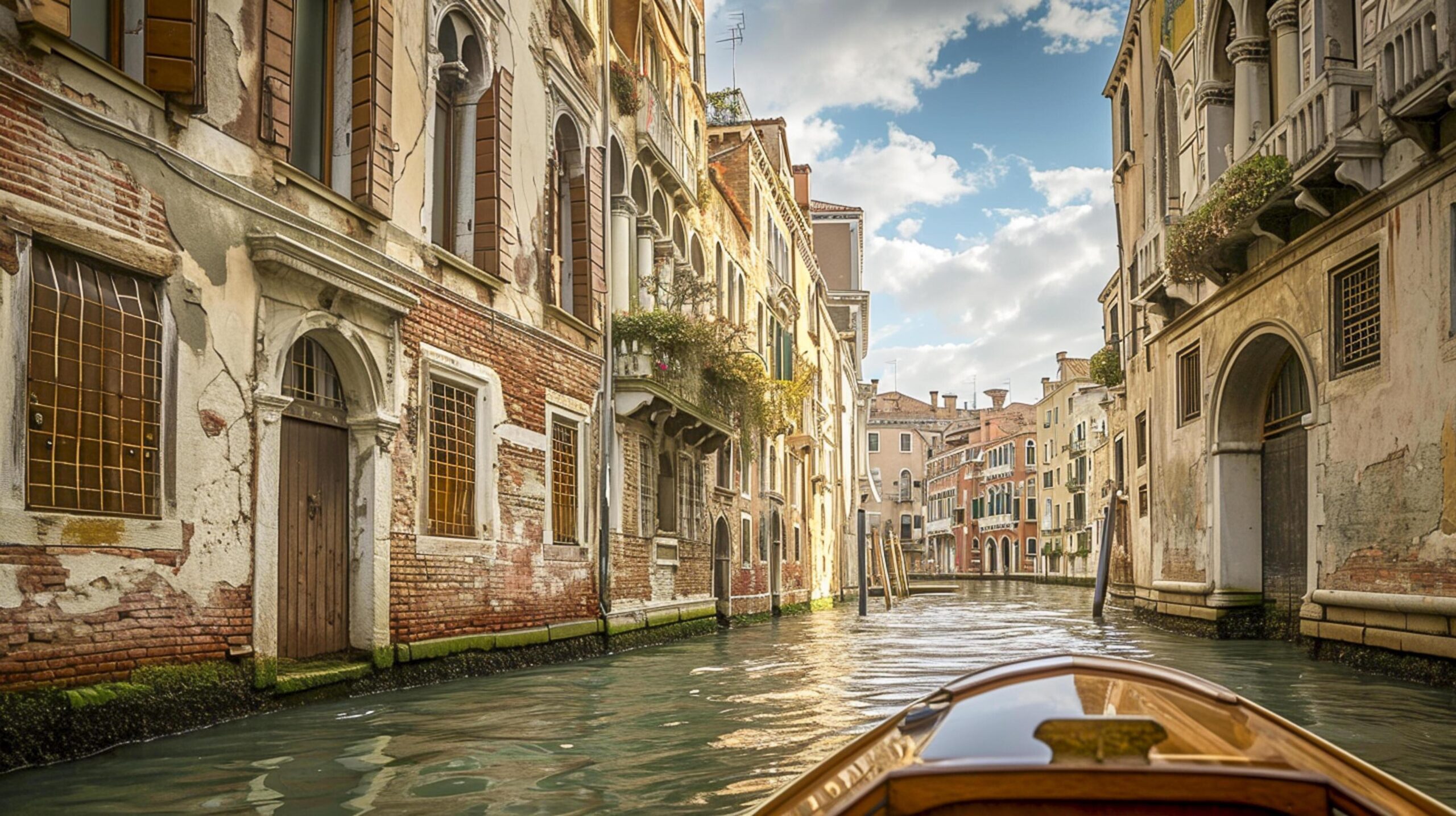 Ai-generated-beautiful-scene-from-venice-with-a-focus-on-a-narrow-canal-surrounded-by-tall-aged-buildings-ai-generated-free-photo