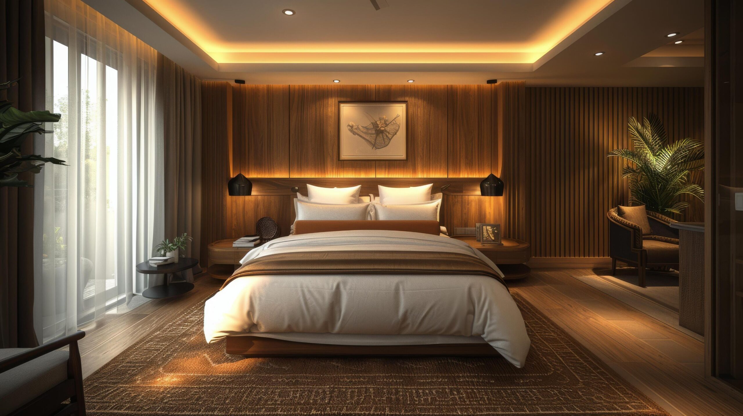 Ai-generated-bed-positioned-next-to-window-in-bedroom-free-photo