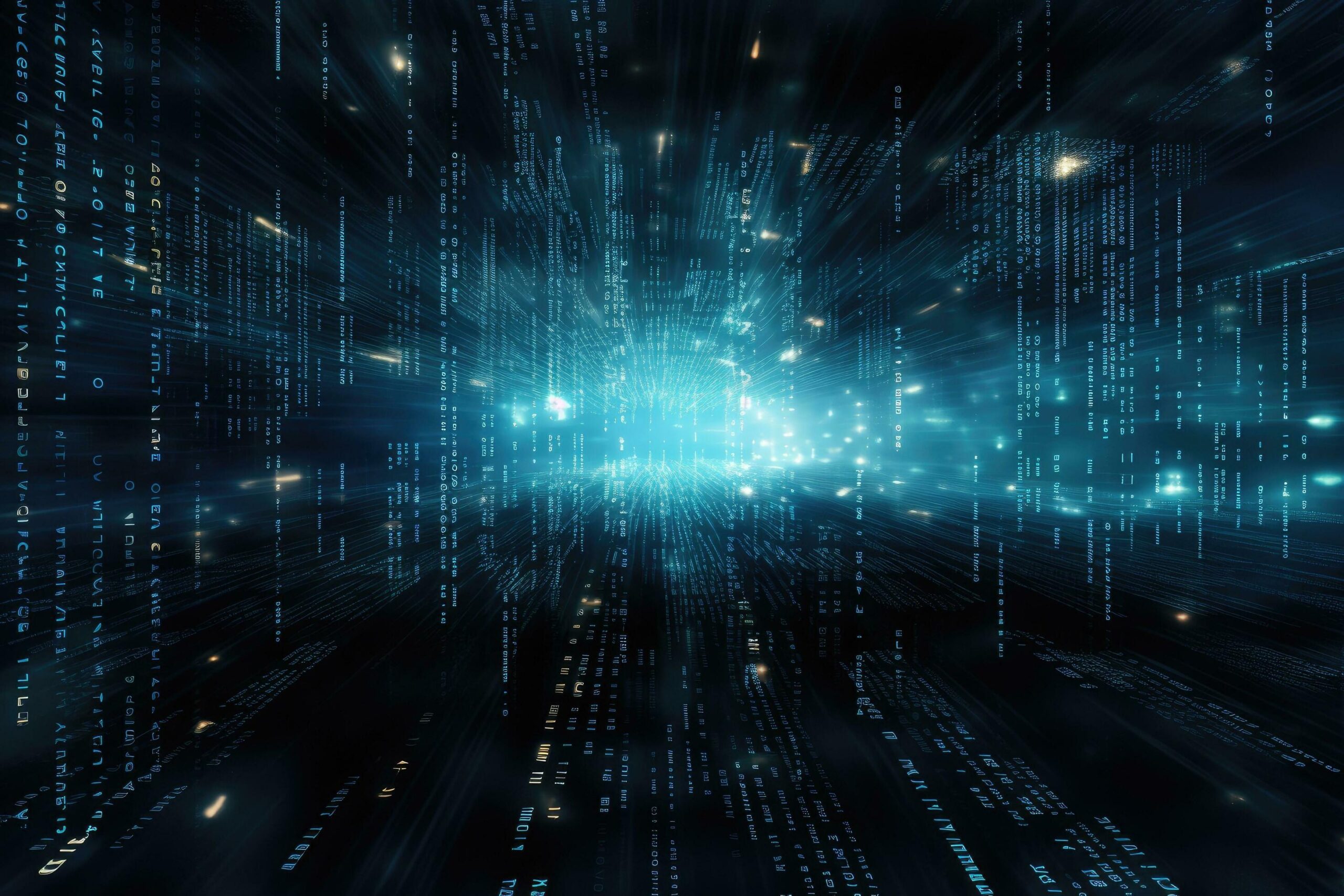 Ai-generated-blue-matrix-digital-background-cyberspace-concept-3d-render-ai-generated-free-photo