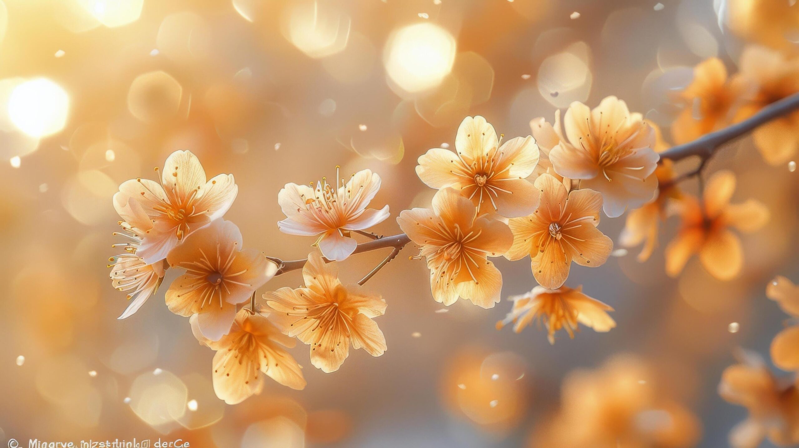 Ai-generated-branch-of-tree-with-yellow-flowers-free-photo