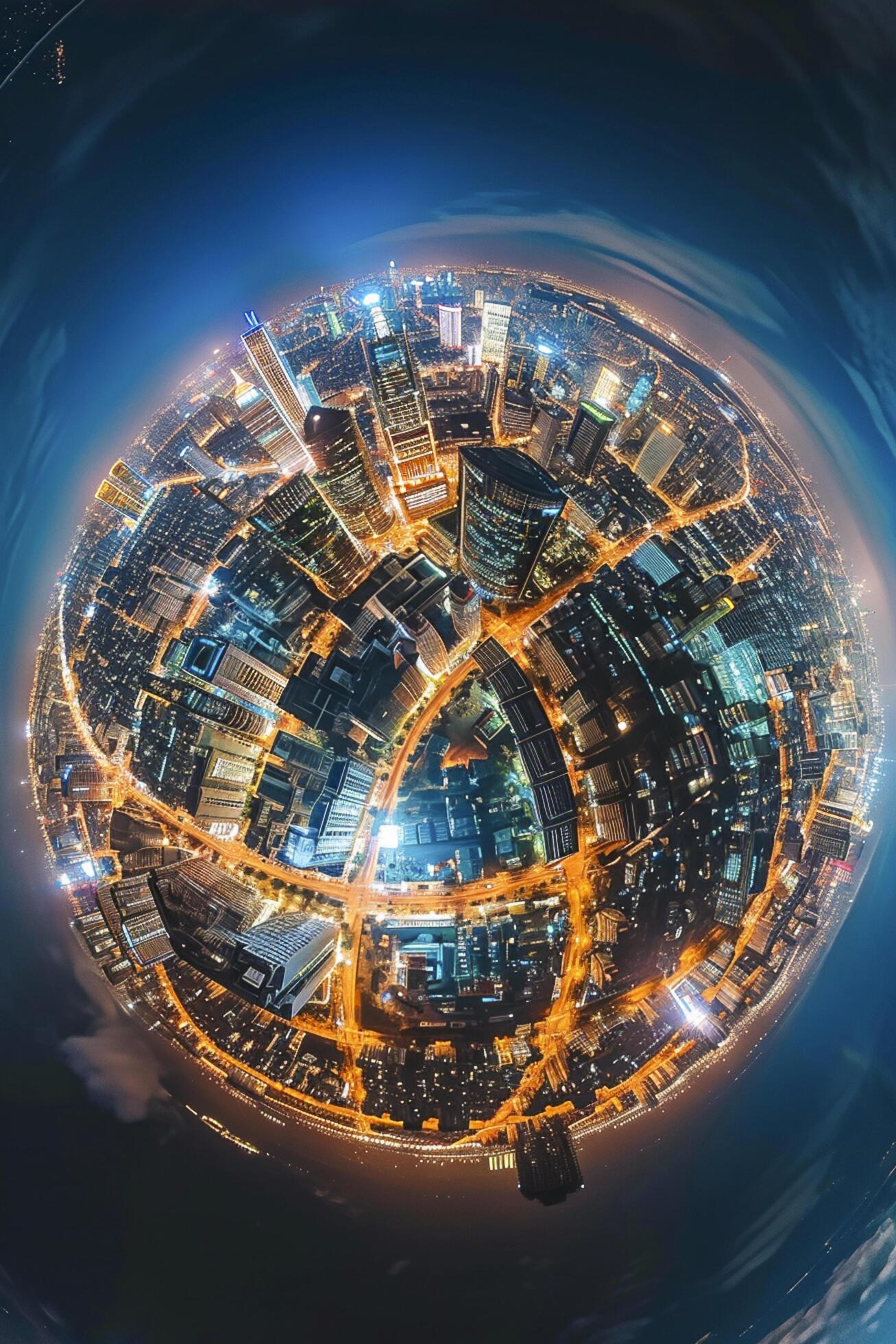 Ai-generated-breathtaking-aerial-night-view-of-a-vibrant-cityscape-ai-generated-free-photo