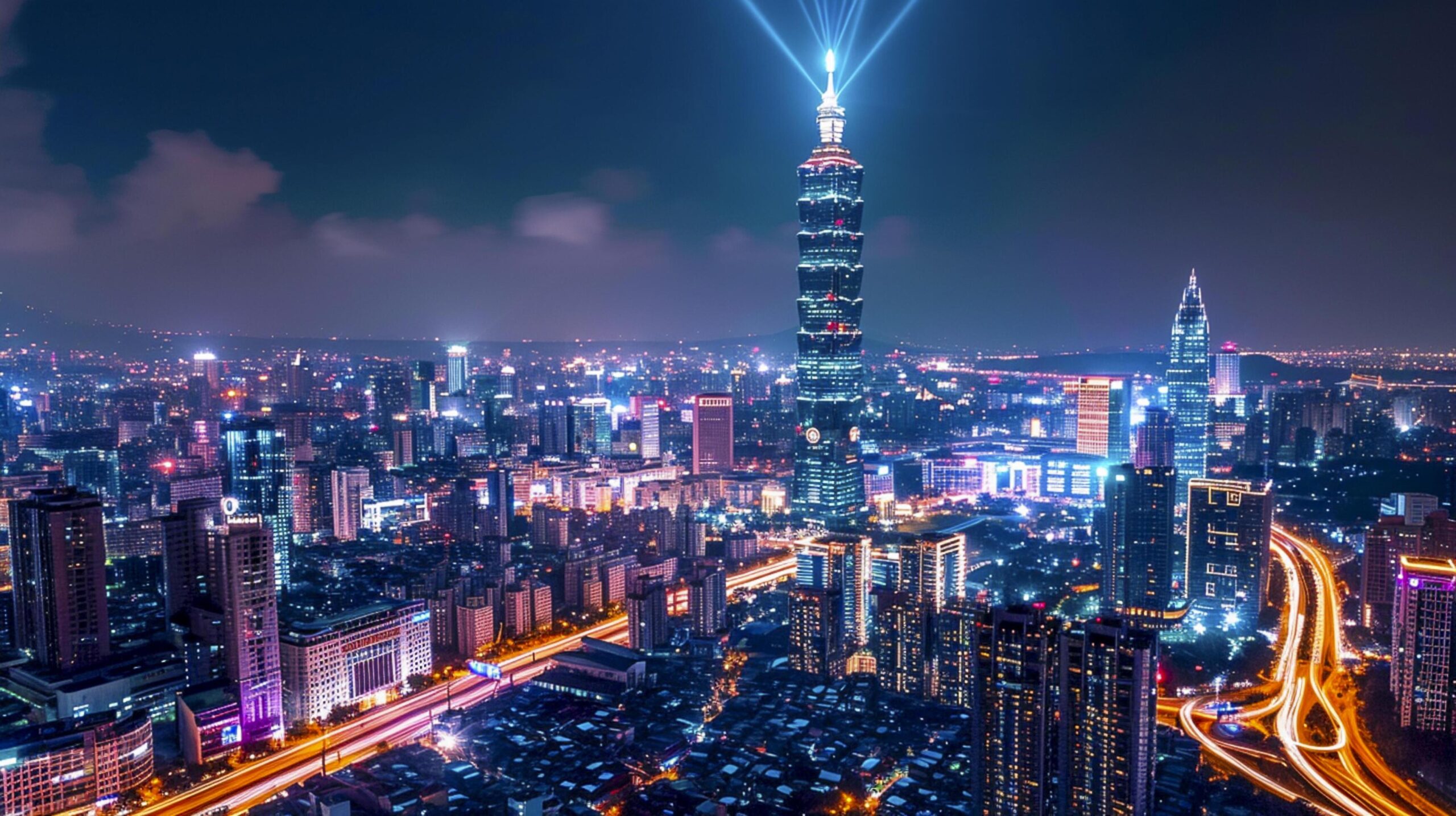 Ai-generated-bustling-cityscape-at-night-illuminated-by-the-bright-lights-of-buildings-and-traffic-ai-generated-free-photo
