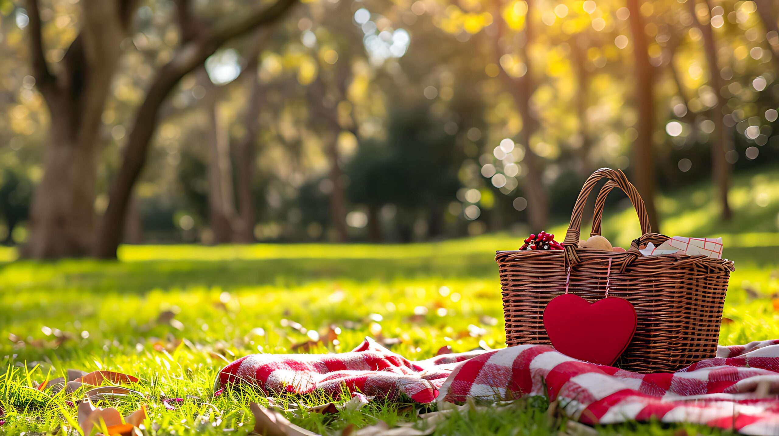 Ai-generated-celebration-style-of-valentine-day-picnic-in-green-garden-free-photo