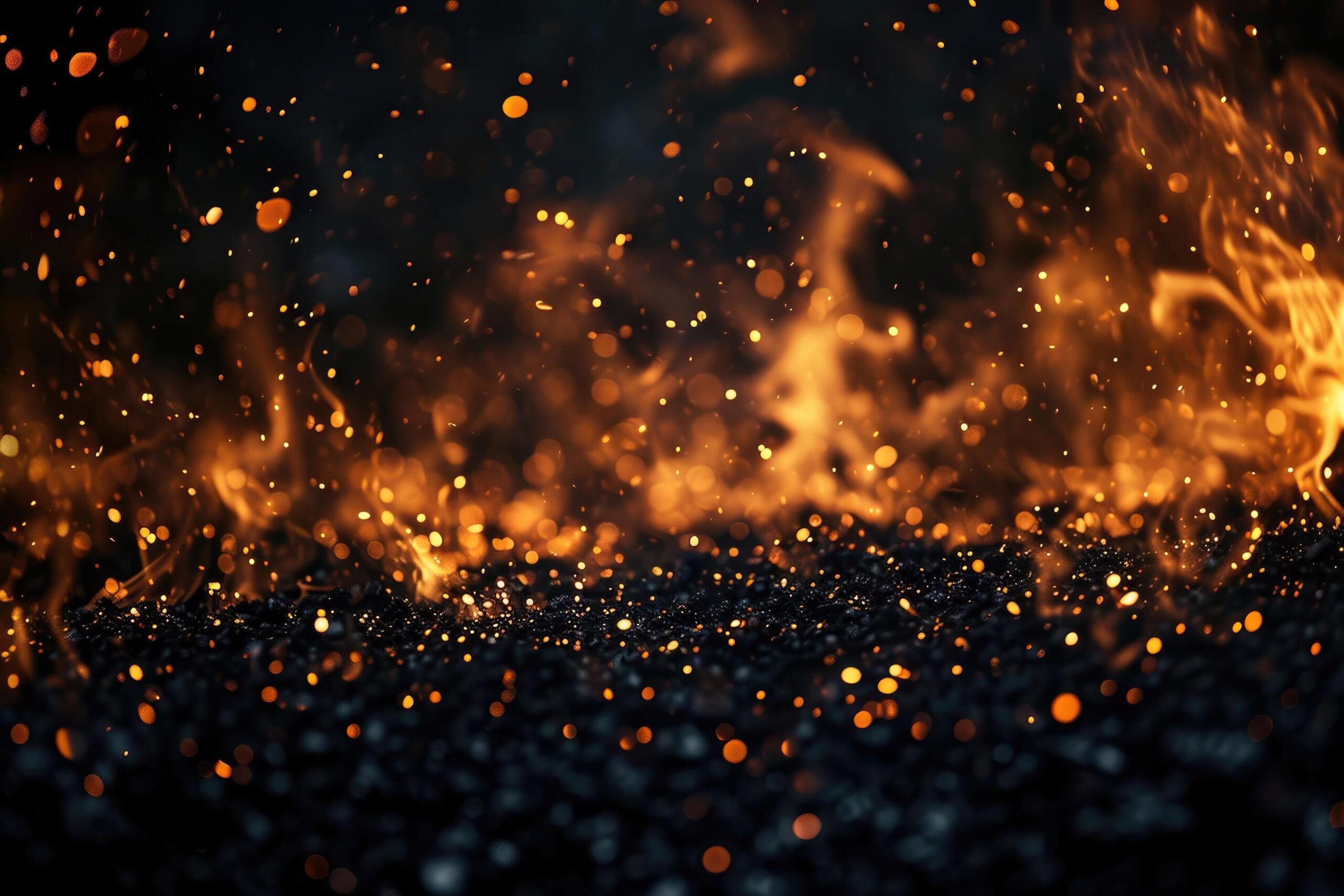 Ai-generated-charcoal-s-fiery-cascade-free-photo