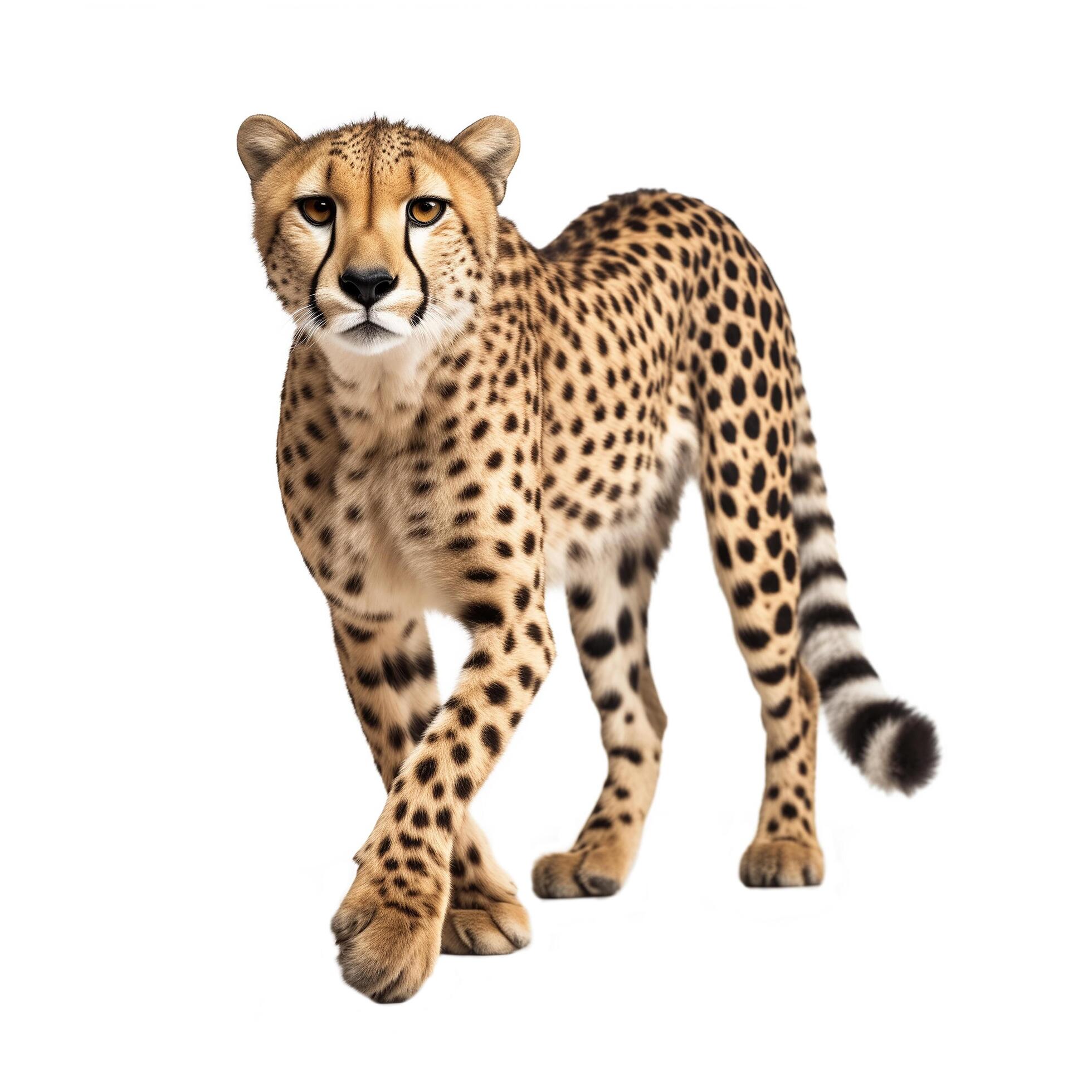 Ai-generated-cheetah-isolated-on-white-background-generative-ai-free-photo