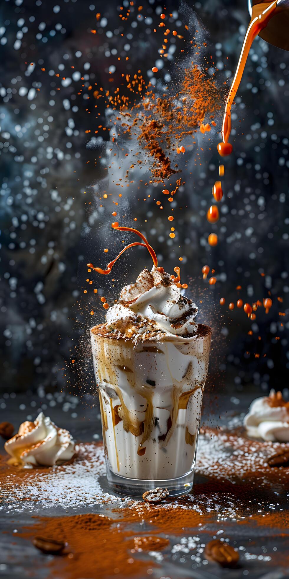 Ai-generated-chilled-beverage-with-fluffy-topping-free-photo
