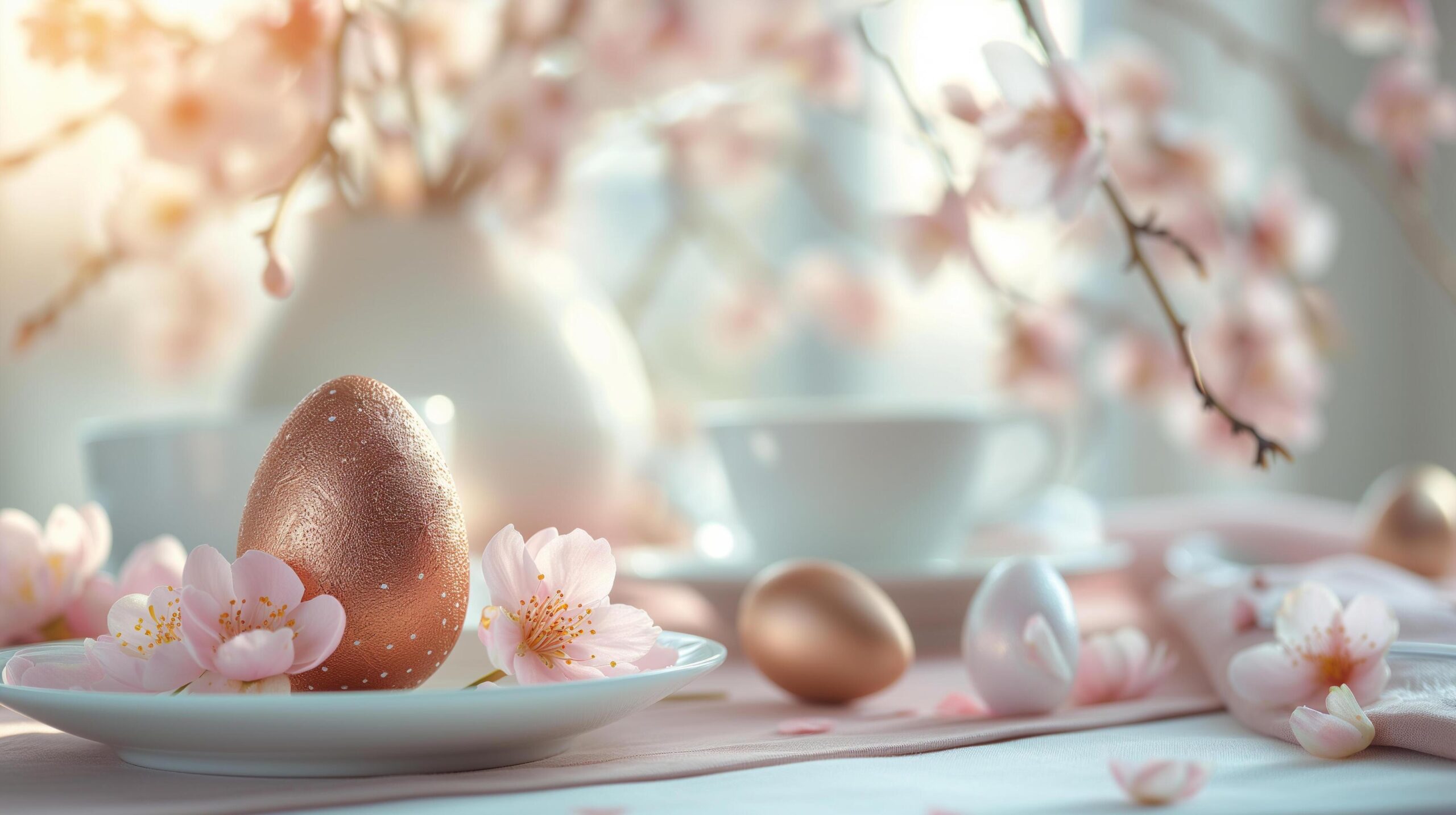 Ai-generated-chocolate-easter-egg-on-a-colorful-easter-table-decorated-for-the-party-free-photo