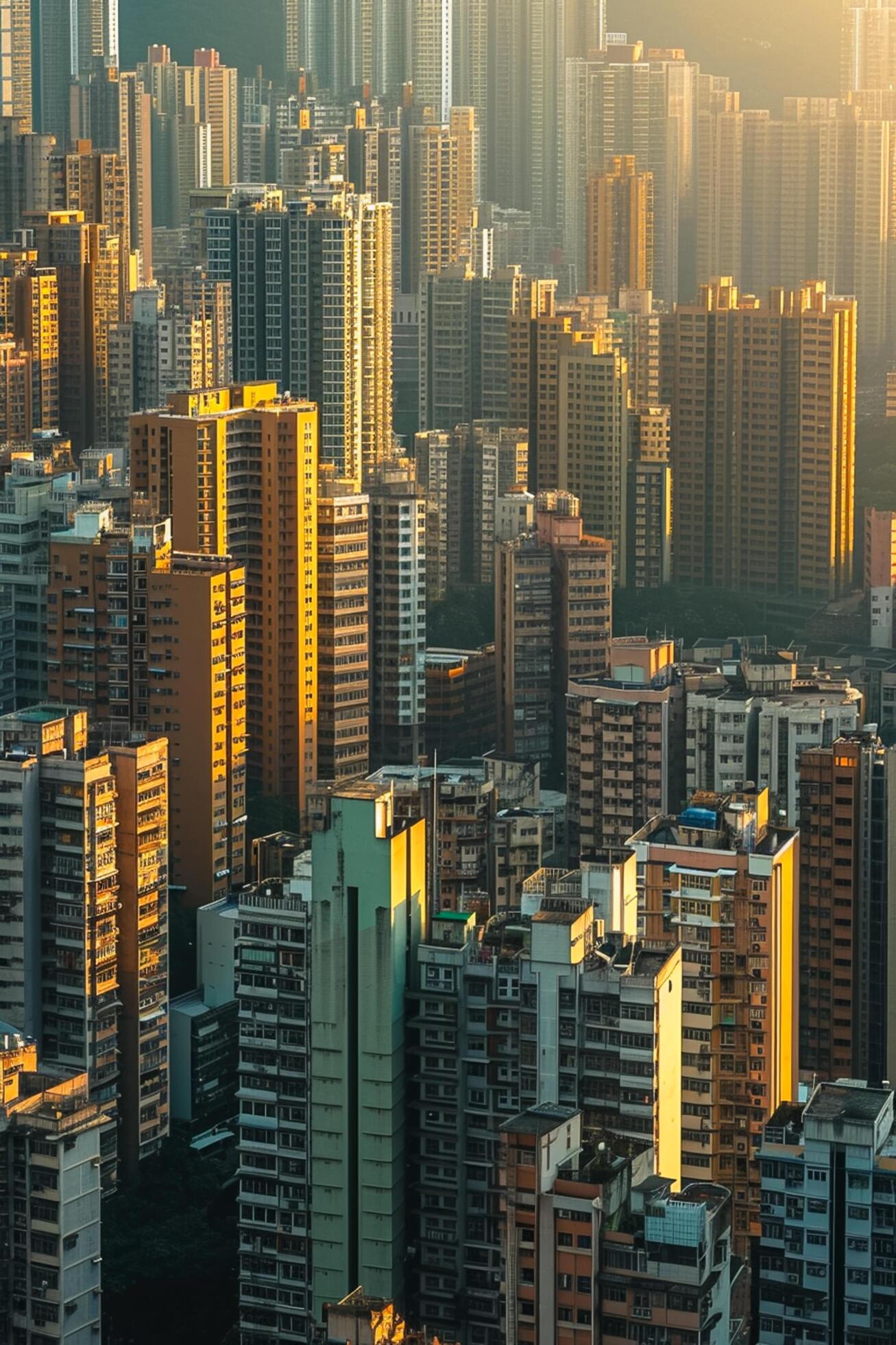 Ai-generated-cityscape-skyscrapers-and-buildings-architectural-diversity-is-evident-with-buildings-indicative-of-an-early-morning-or-late-afternoon-setting-in-busy-urban-environment-ai-generated-free-photo