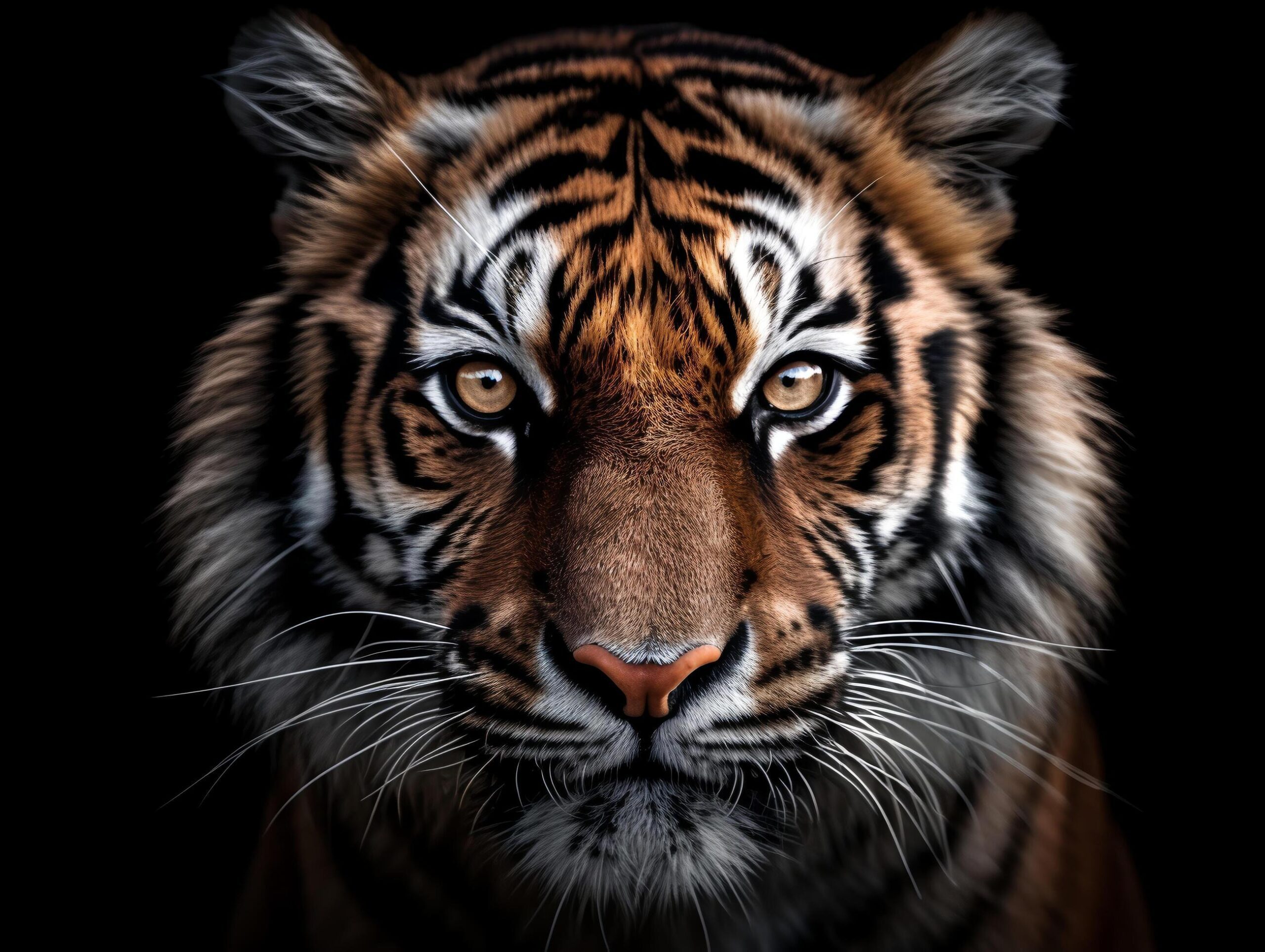 Ai-generated-close-up-detailed-portrait-of-tiger-face-generative-ai-free-photo