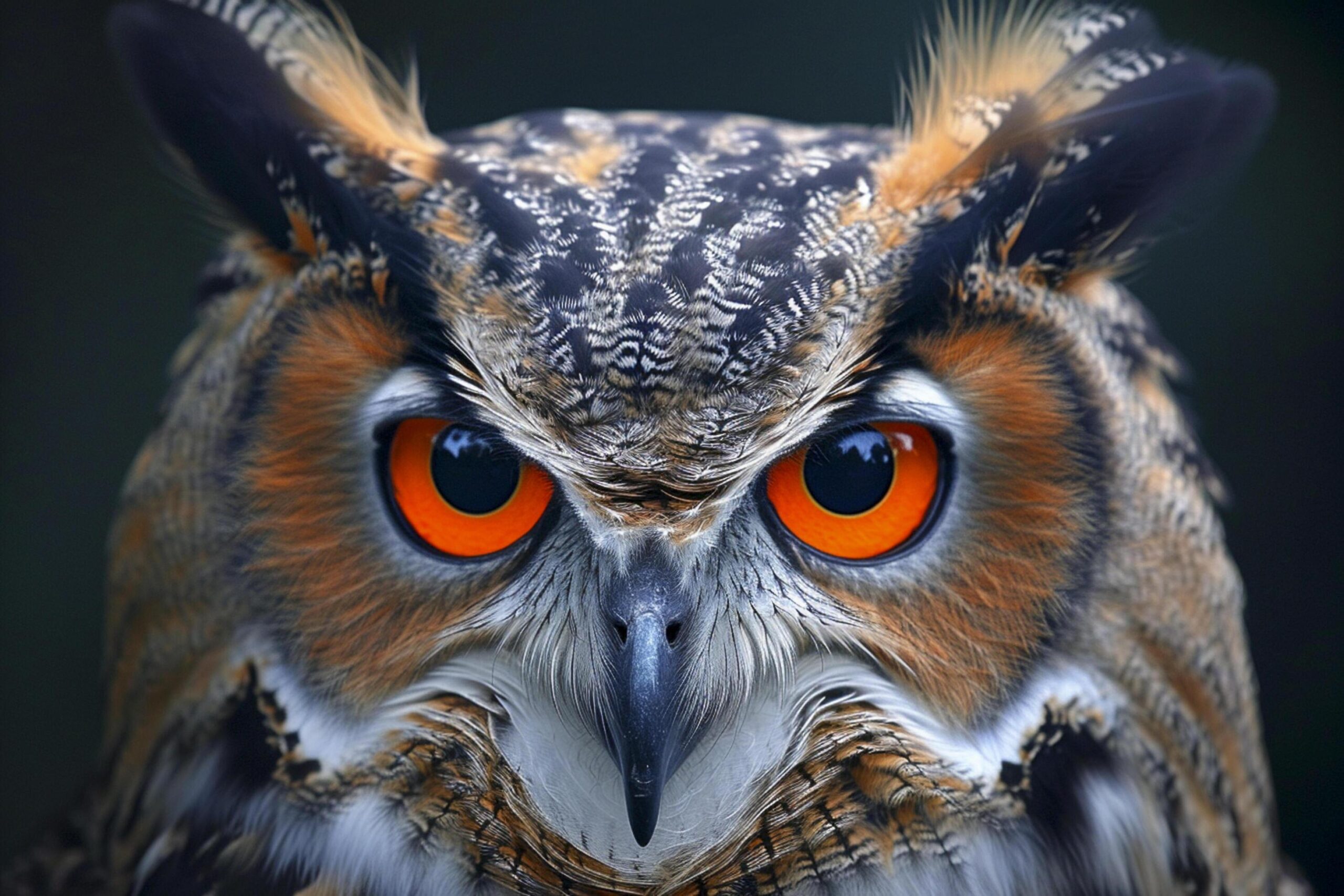 Ai-generated-close-up-image-of-an-owl-with-intense-orange-eyes-and-detailed-feathers-ai-generated-free-photo