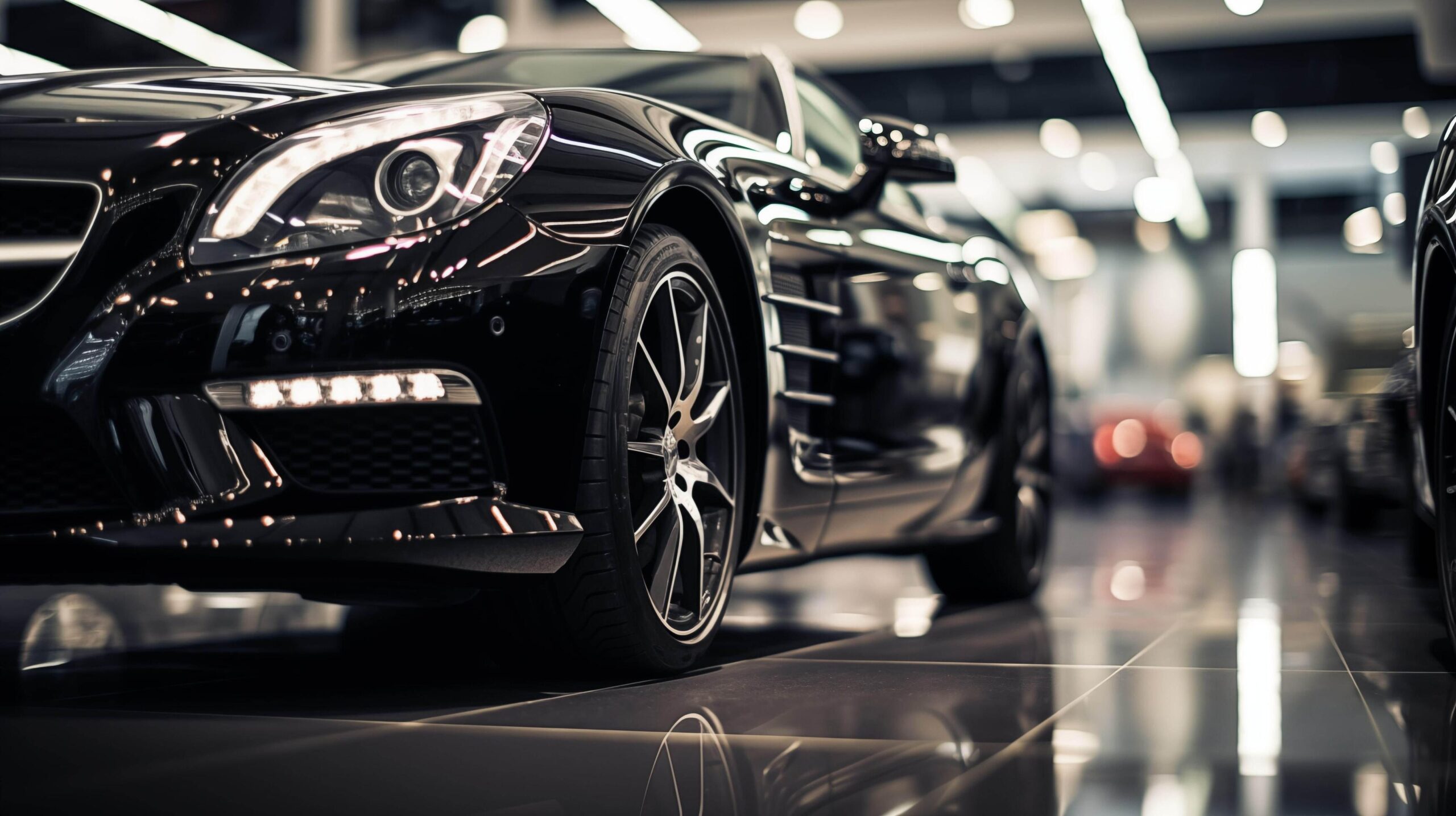 Ai-generated-close-up-of-a-glossy-black-car-which-is-giving-a-stunning-look-free-photo