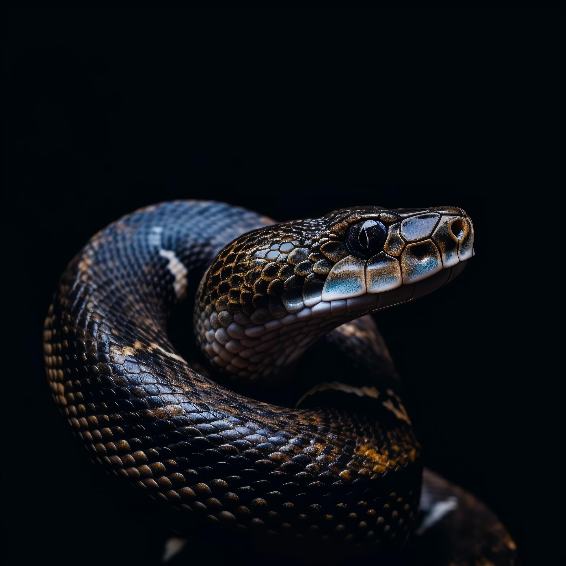 Ai-generated-close-up-portrait-of-a-snake-s-face-in-detail-generative-ai-free-photo