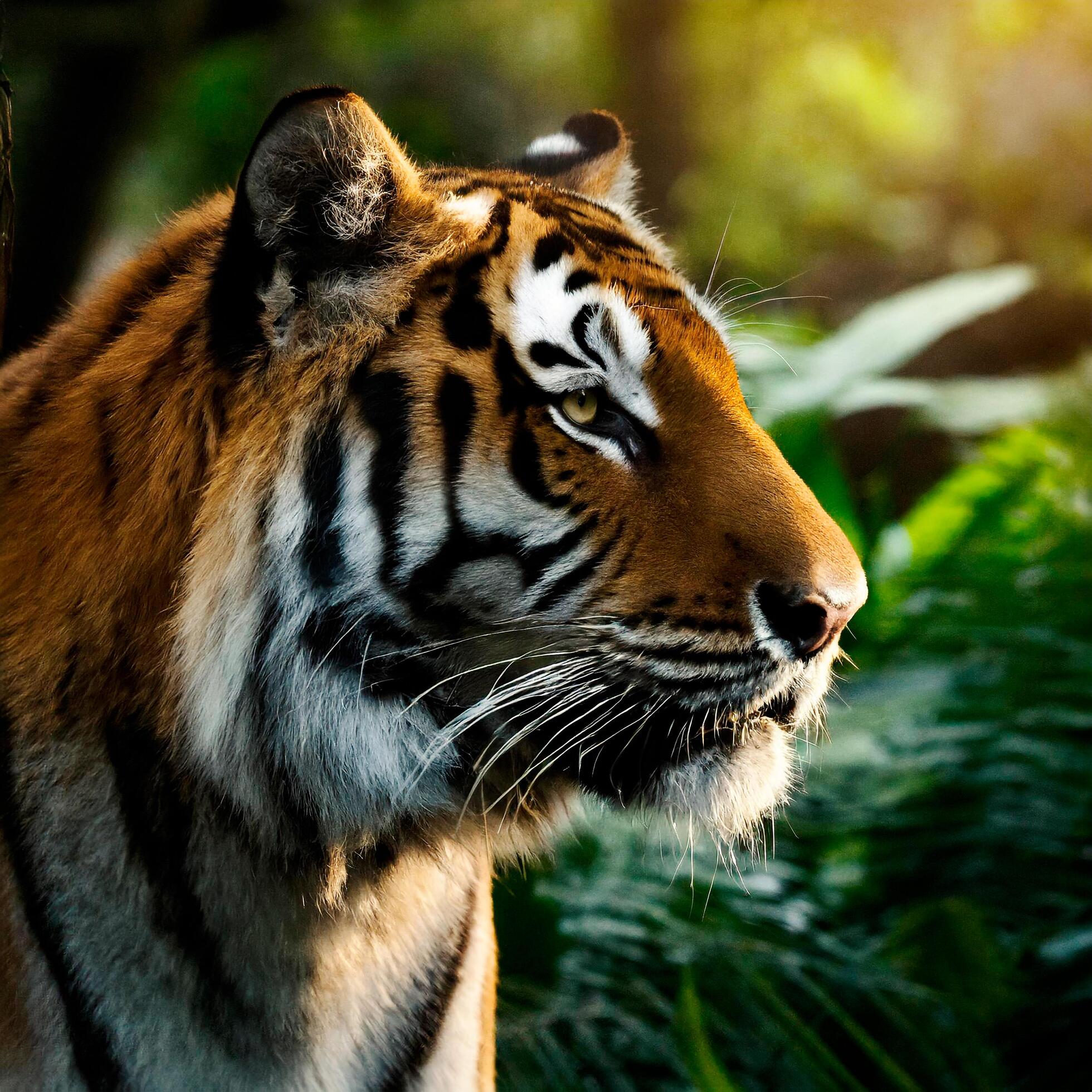 Ai-generated-closeup-of-a-siberian-tiger-in-a-jungle-free-photo