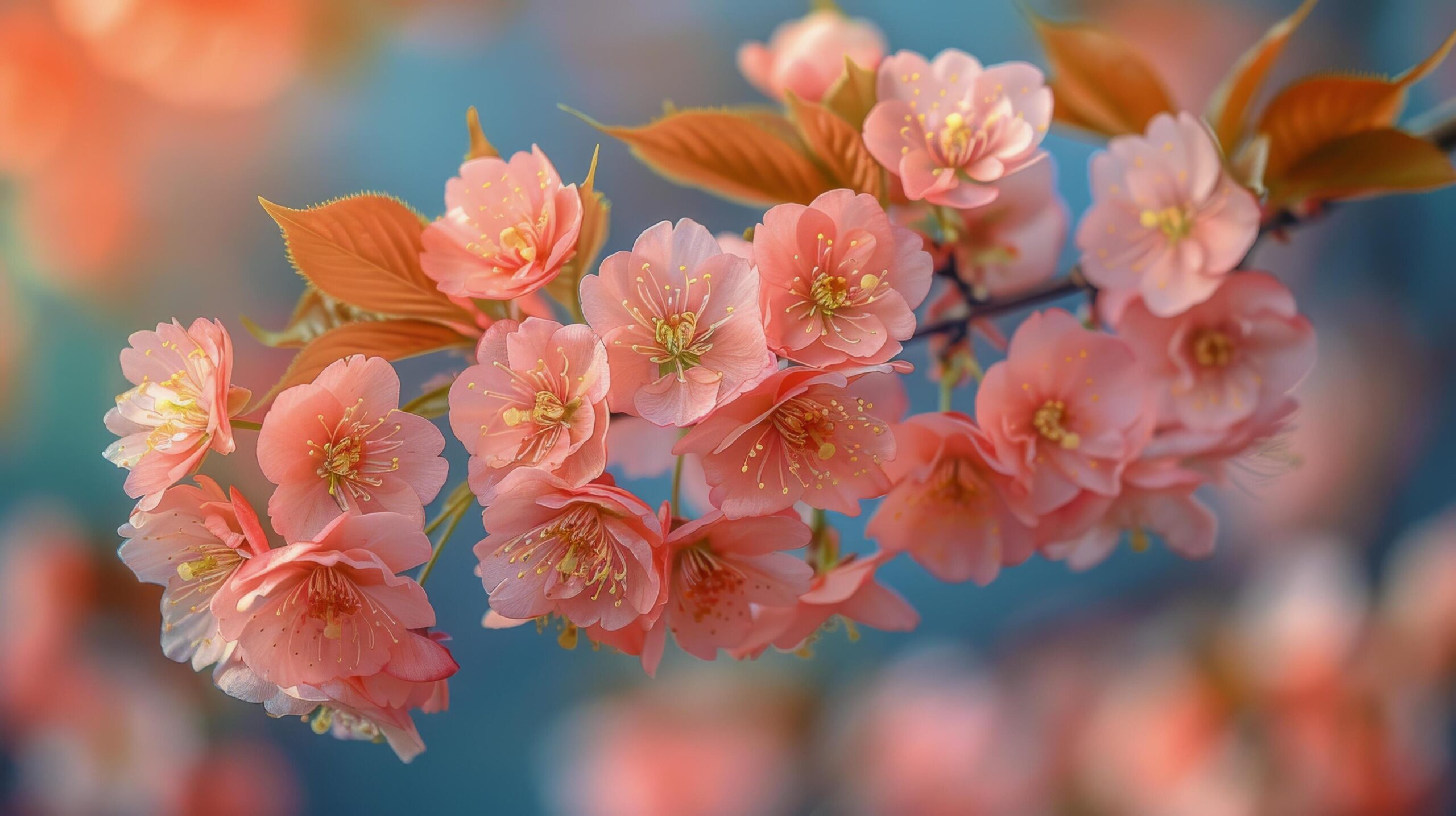 Ai-generated-cluster-of-flowers-growing-on-a-tree-free-photo