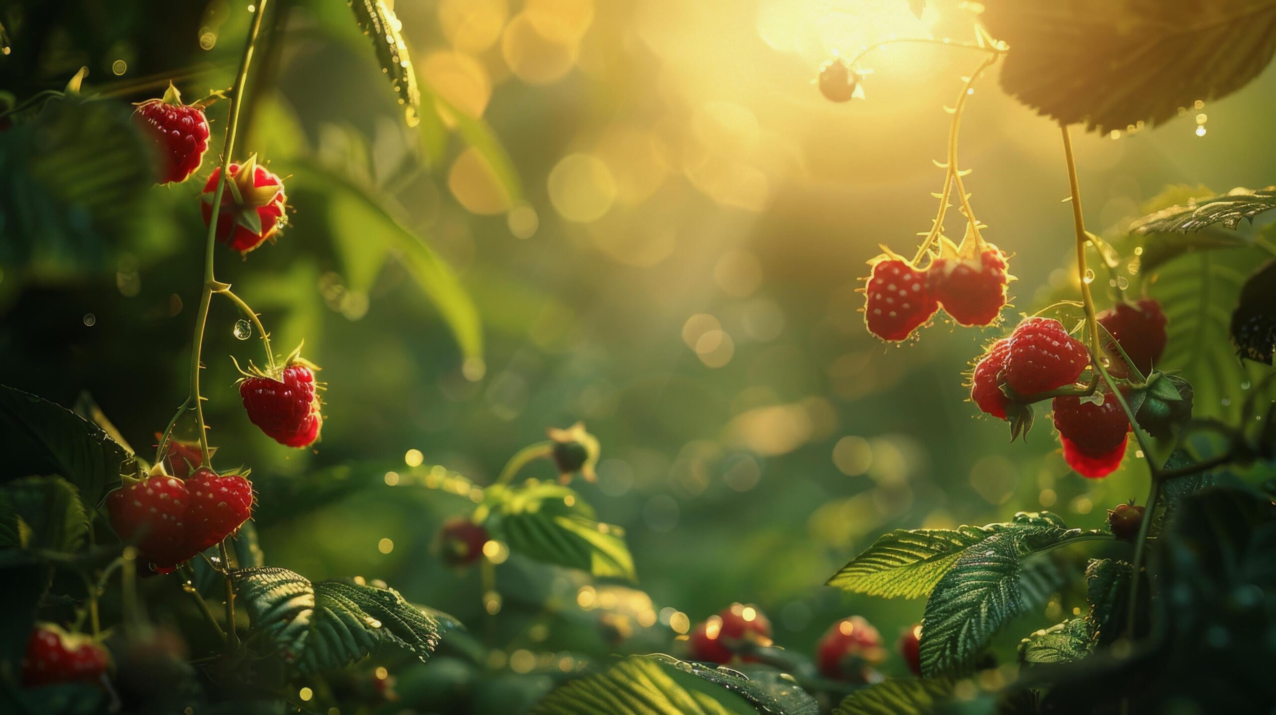 Ai-generated-cluster-of-red-berries-on-deciduous-bush-free-photo