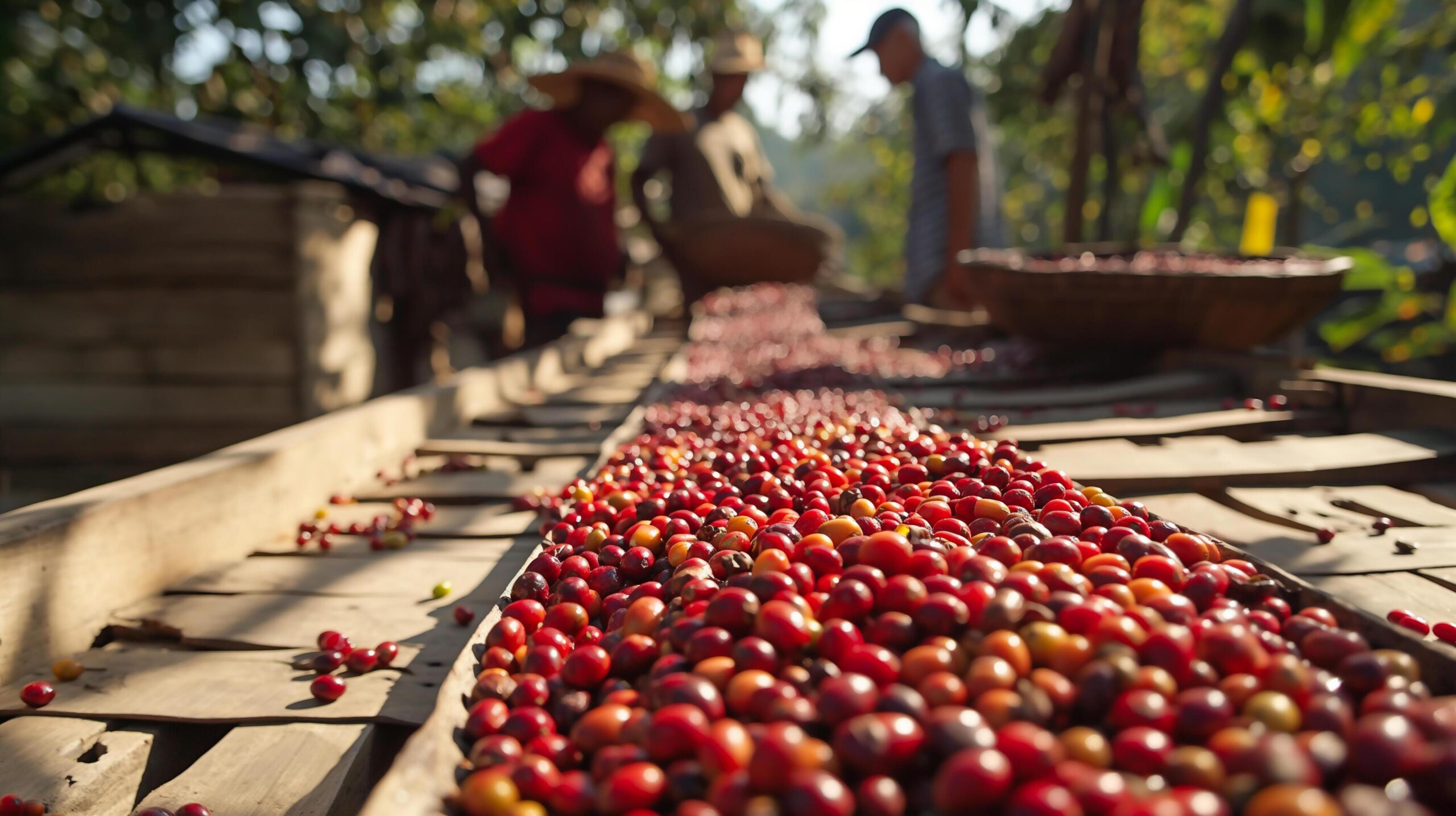 Ai-generated-coffee-beans-are-being-sorted-on-a-conveyor-belt-free-photo