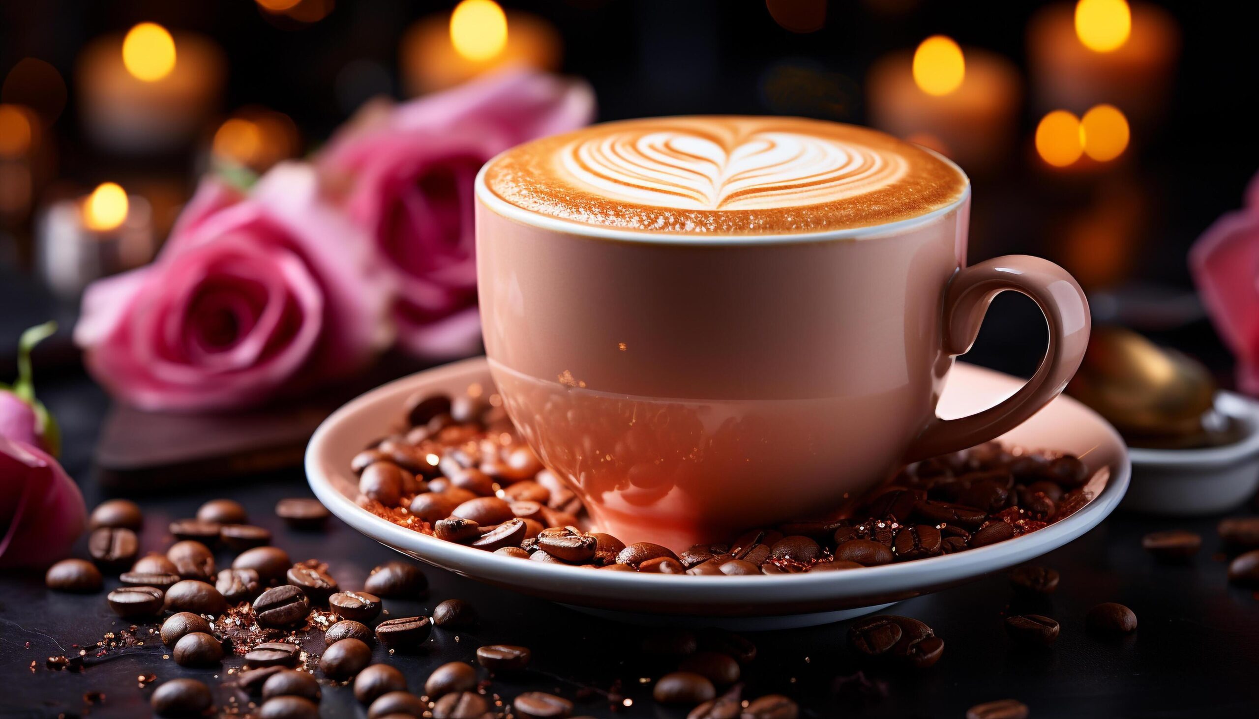 Ai-generated-coffee-cup-on-table-heat-and-freshness-in-close-up-generated-by-ai-free-photo