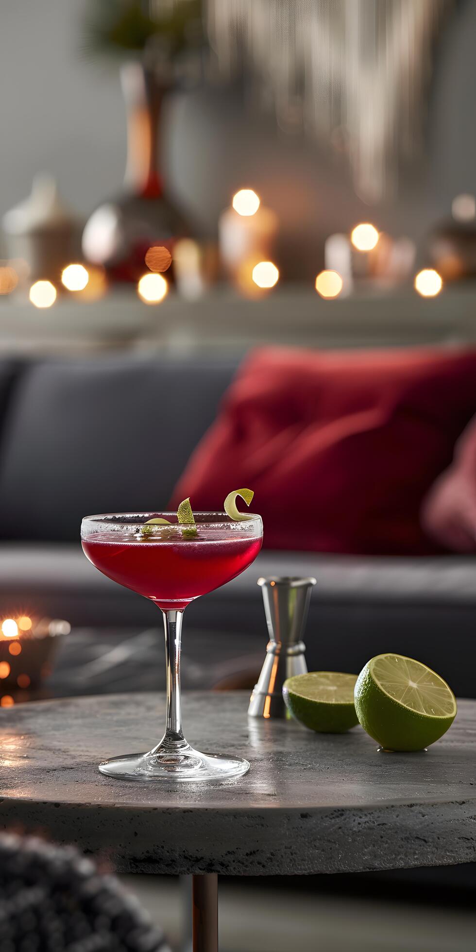Ai-generated-cosmopolitan-cocktail-with-lime-twist-free-photo