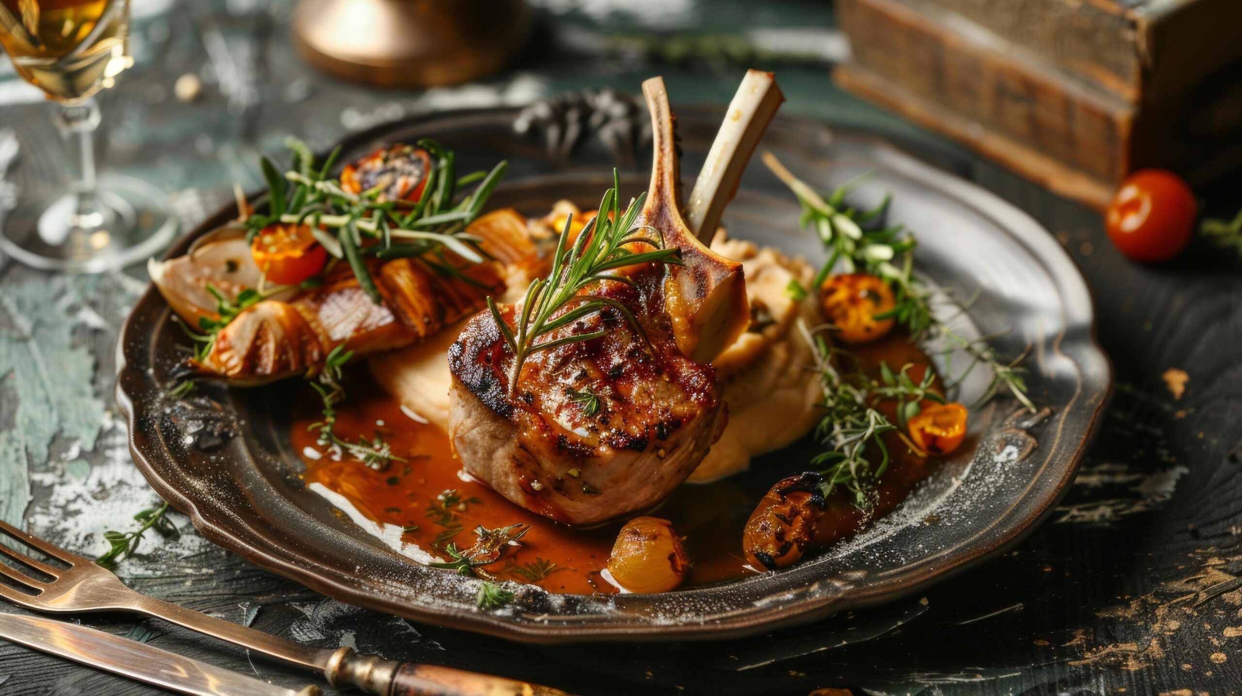 Ai-generated-culinary-delights-artfully-arranged-gourmet-dishes-perfect-for-promoting-food-related-content-and-culinary-experiences-free-photo