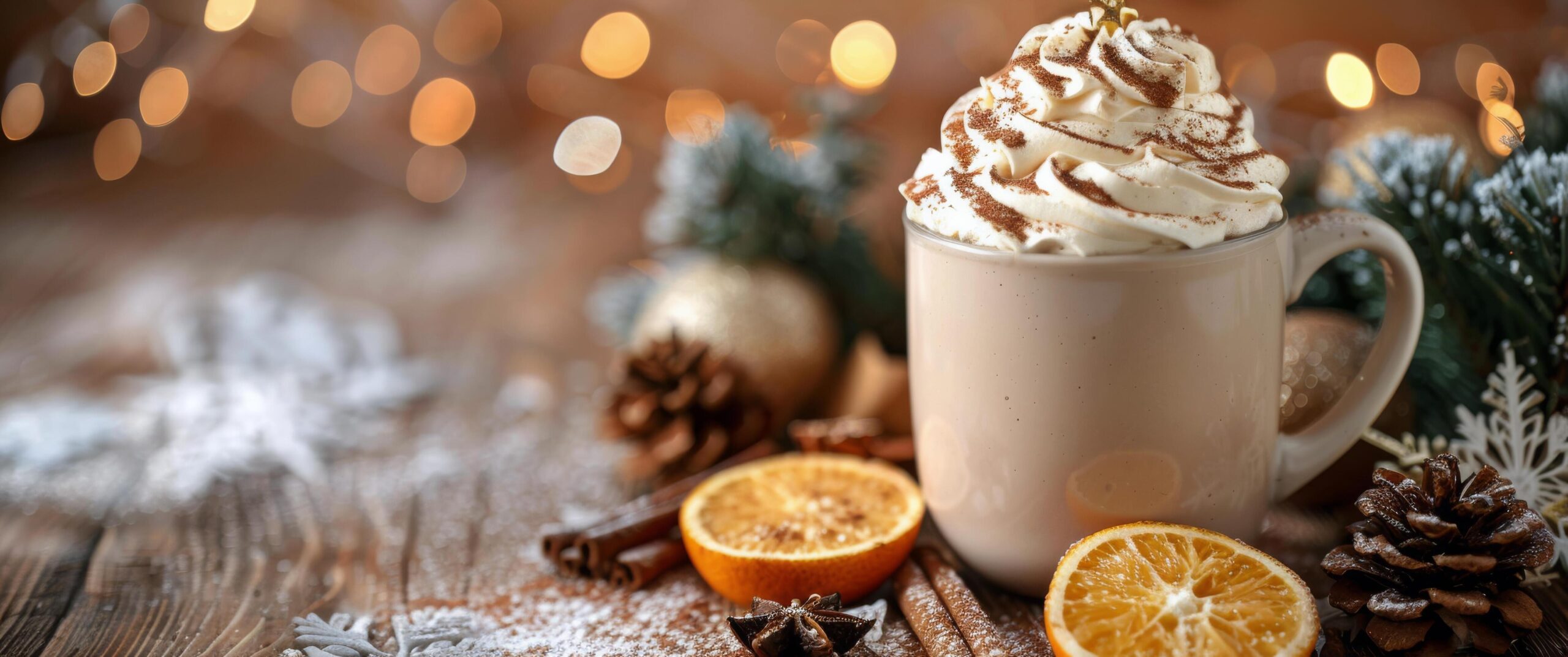 Ai-generated-cup-of-hot-chocolate-with-whipped-cream-and-orange-slice-free-photo