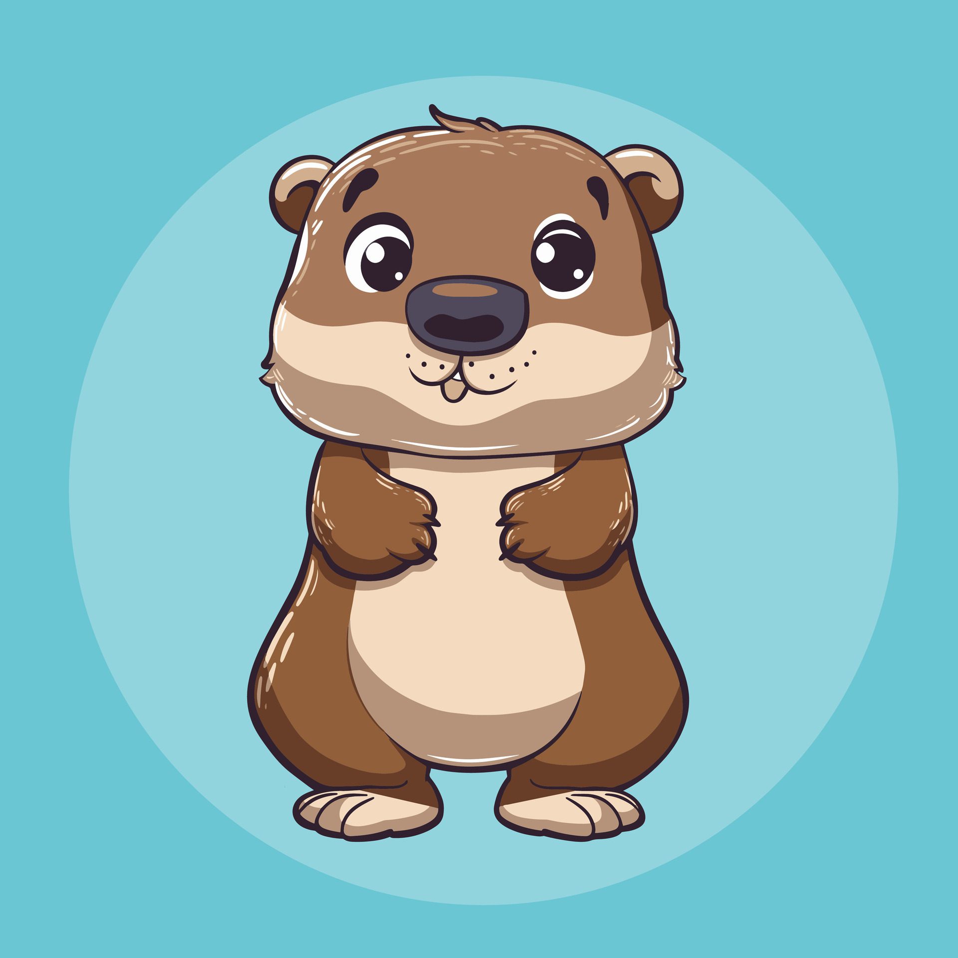 Ai-generated-cute-beaver-cartoon-illustration-free-vector