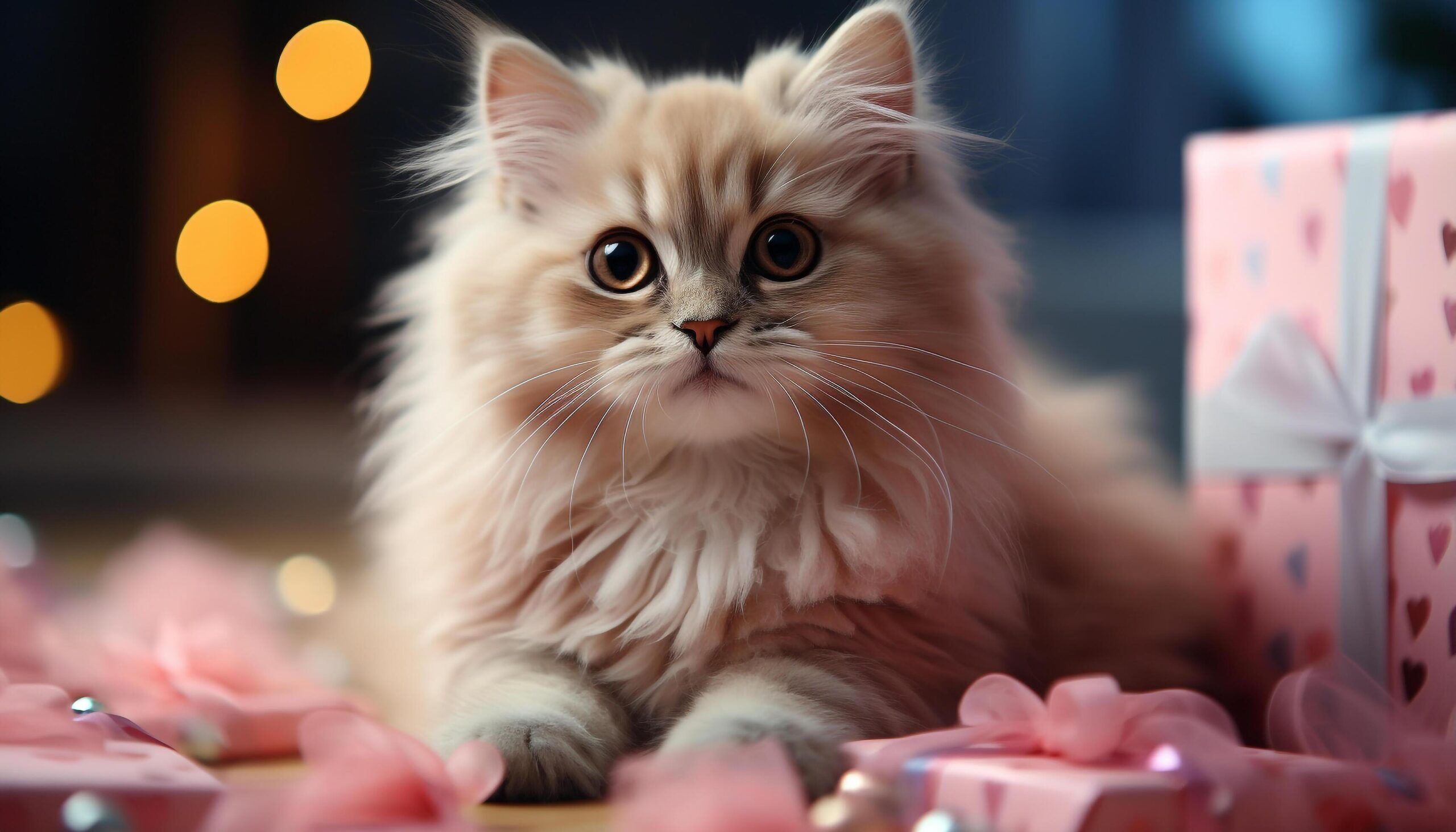 Ai-generated-cute-kitten-sitting-looking-at-camera-playful-with-toy-generated-by-ai-free-photo