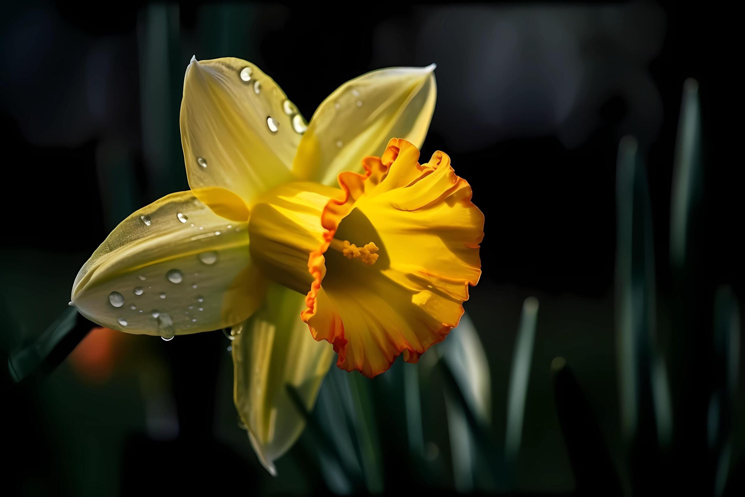 Ai-generated-daffodil-narcissus-flower-native-to-europe-and-north-africa-known-for-their-cheerful-yellow-blooms-and-long-slender-stems-a-symbol-of-renewal-and-new-beginnings-free-photo