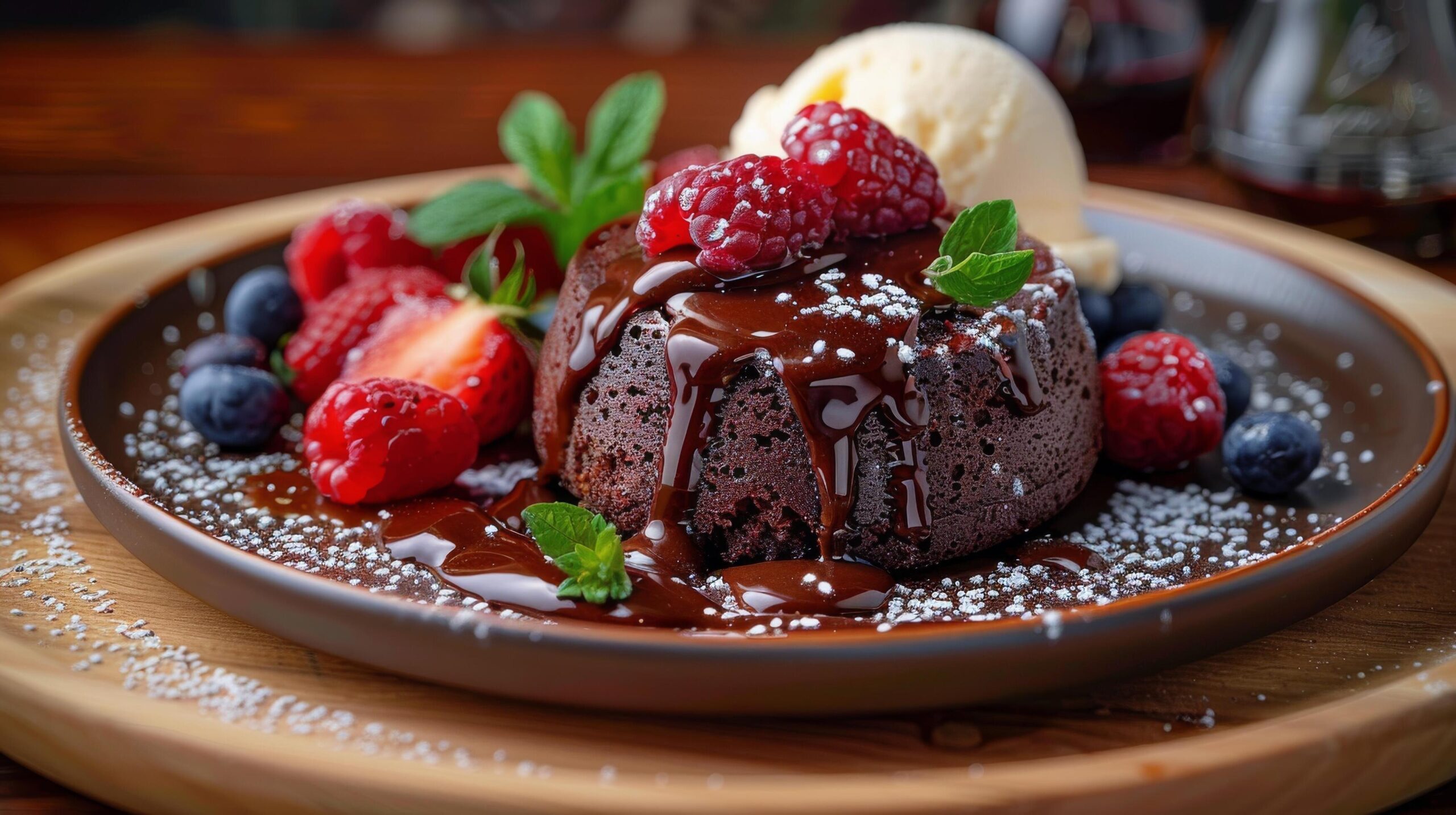 Ai-generated-decadent-chocolate-cake-with-berries-and-ice-cream-free-photo
