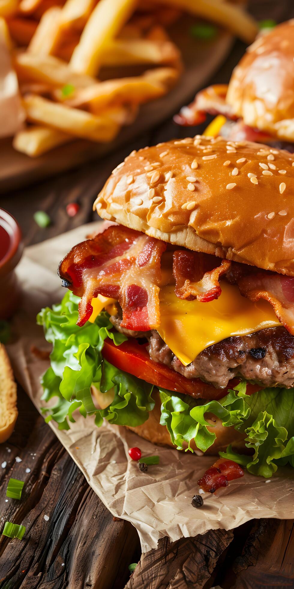 Ai-generated-delicious-melted-cheese-burger-closeup-free-photo