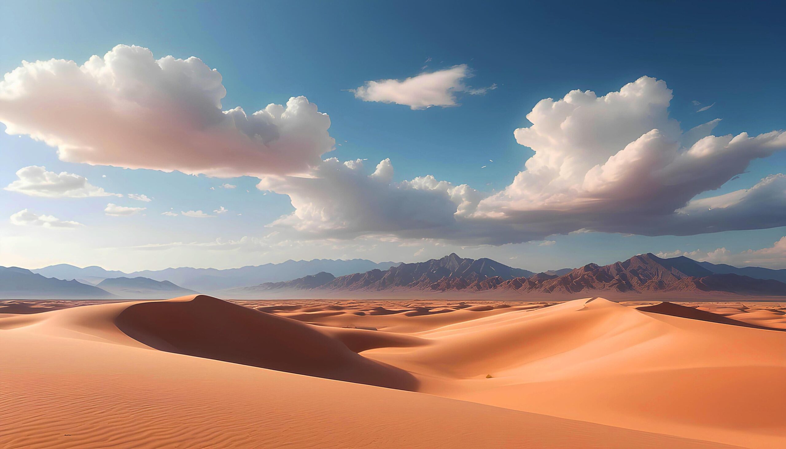 Ai-generated-desert-landscape-with-clouds-and-mountains-free-photo