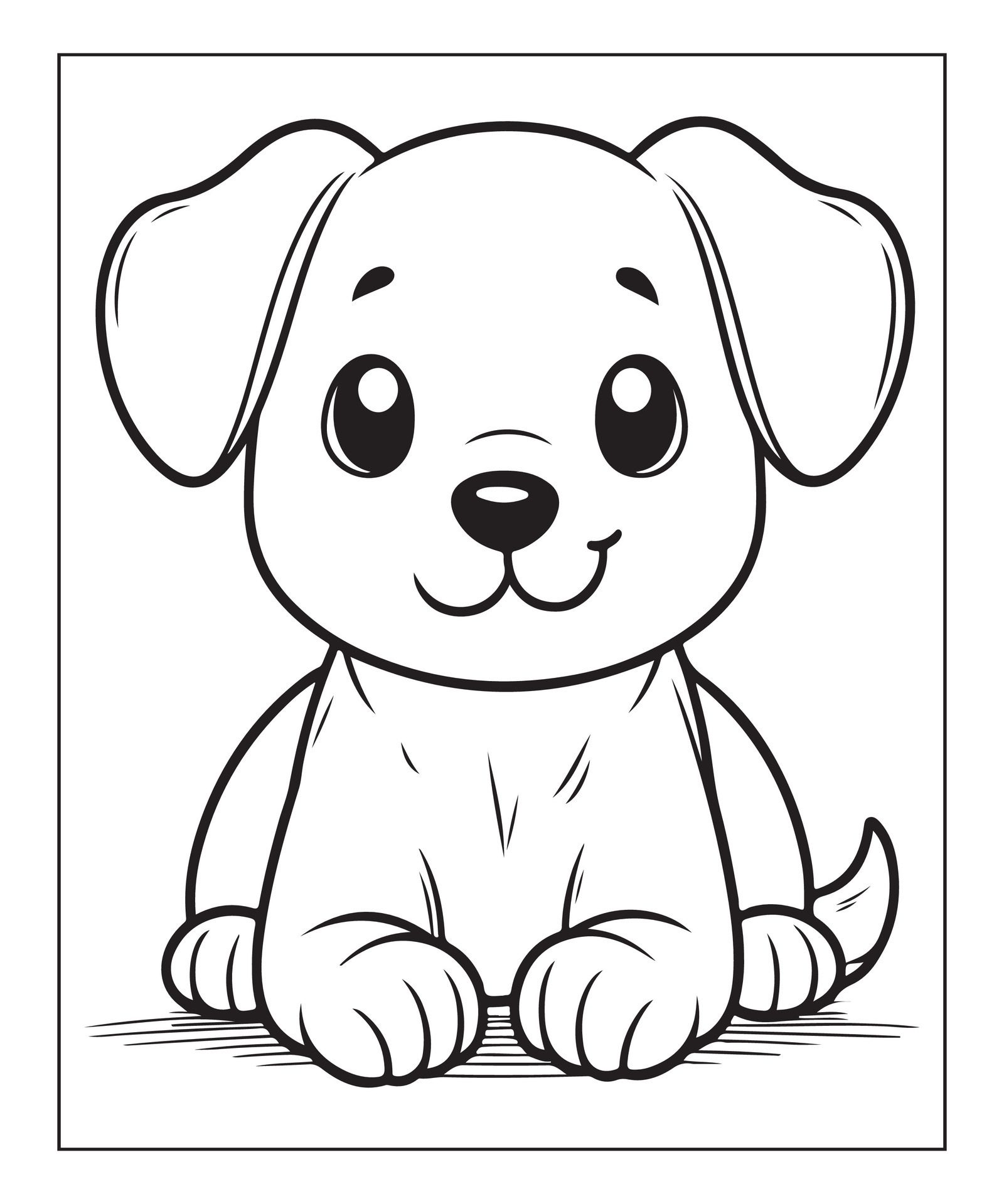 Ai-generated-dog-coloring-page-free-vector