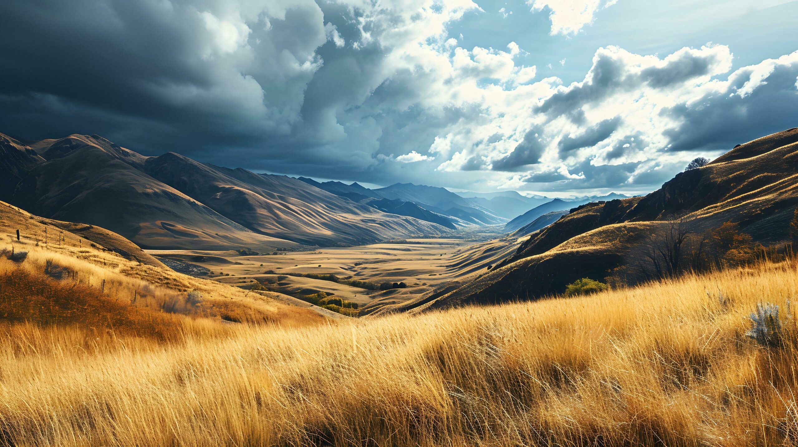 Ai-generated-dramatic-clouds-casting-shadows-over-golden-valley-free-photo
