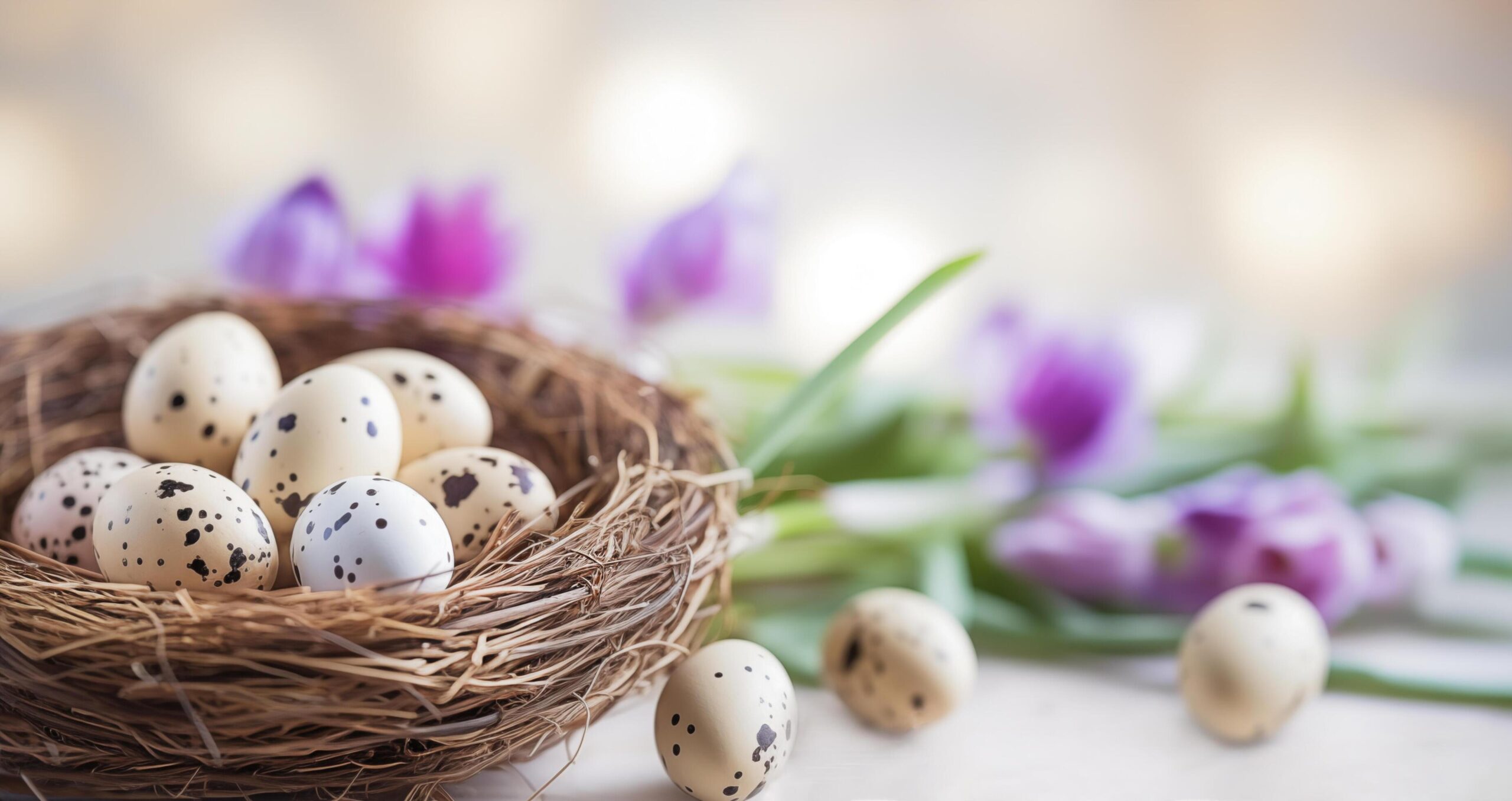 Ai-generated-easter-composition-with-quail-eggs-in-a-nest-free-photo
