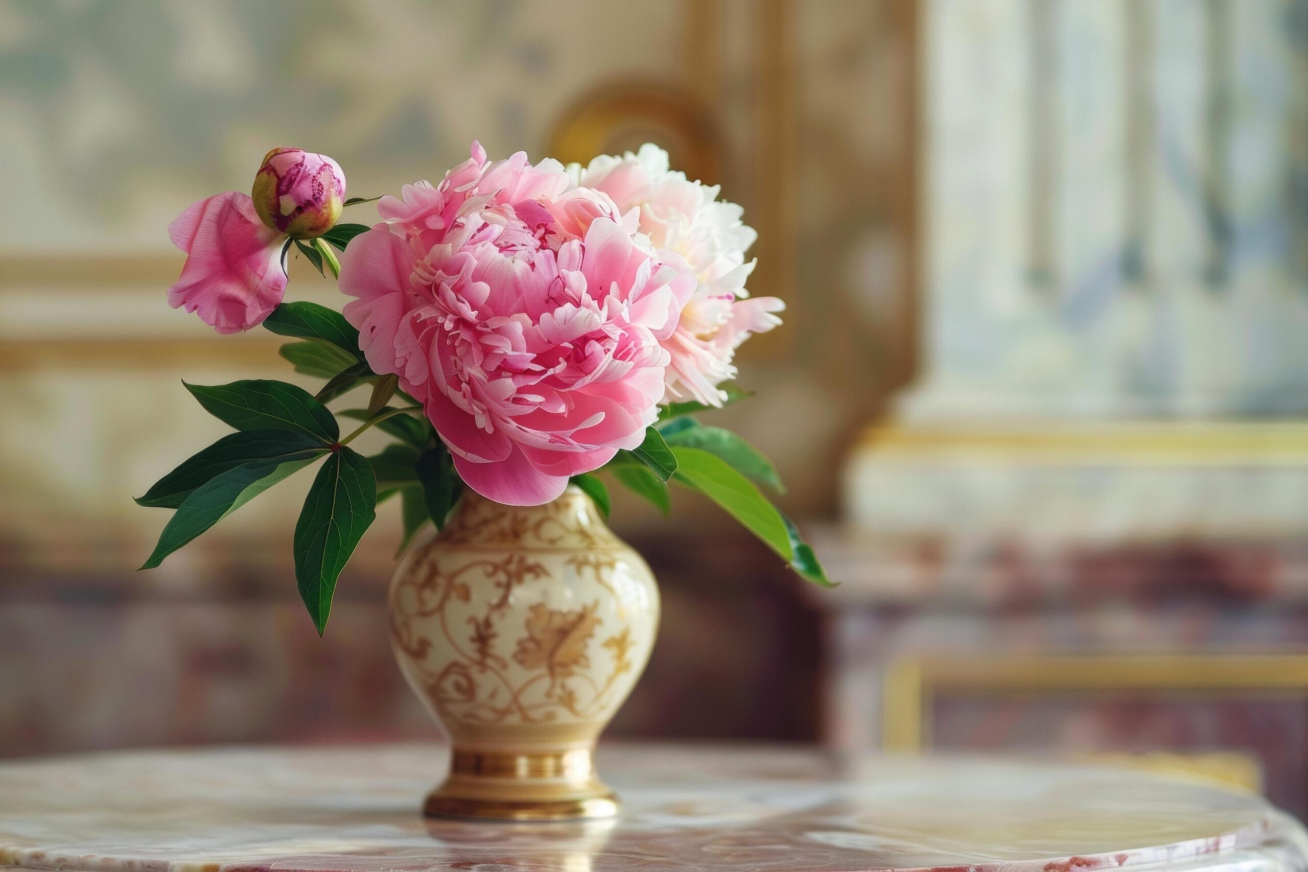 Ai-generated-elegant-pink-peonies-in-vase-free-photo