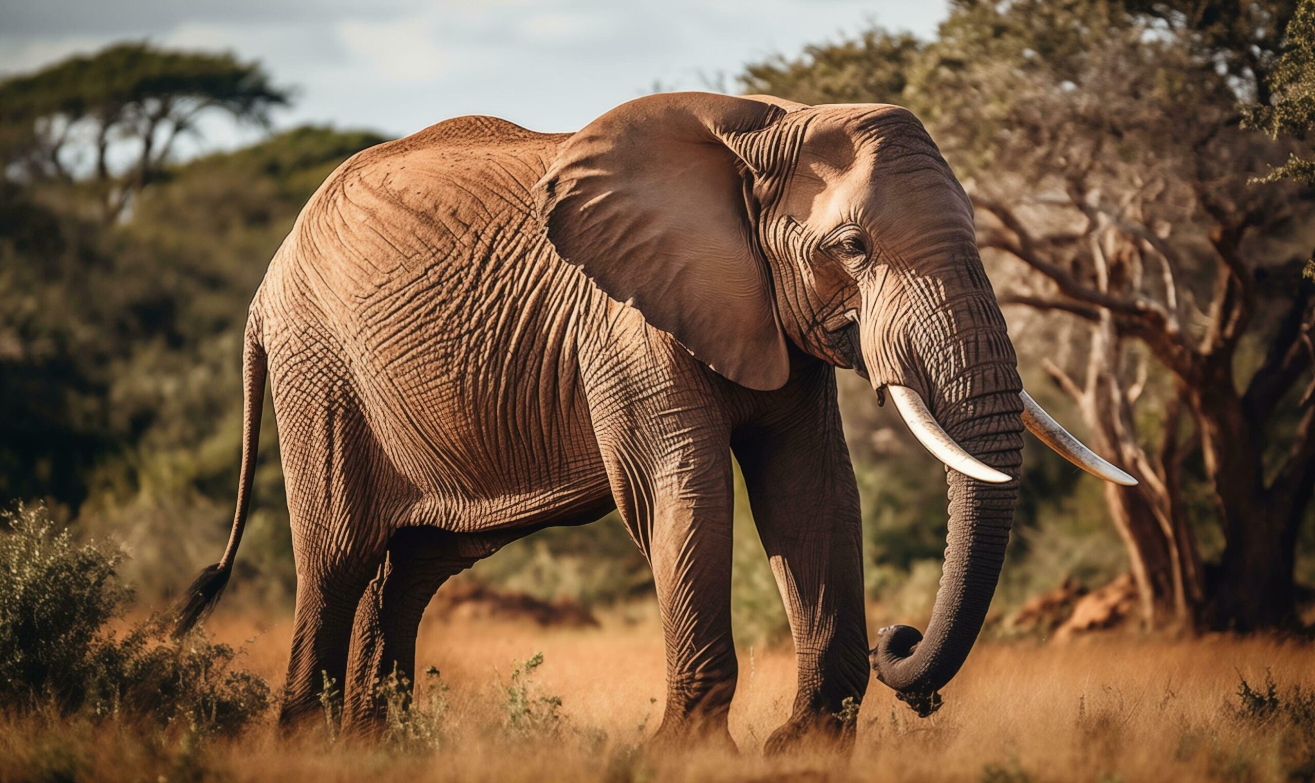 Ai-generated-elephant-in-the-savannah-of-amboseli-national-park-in-kenya-free-photo